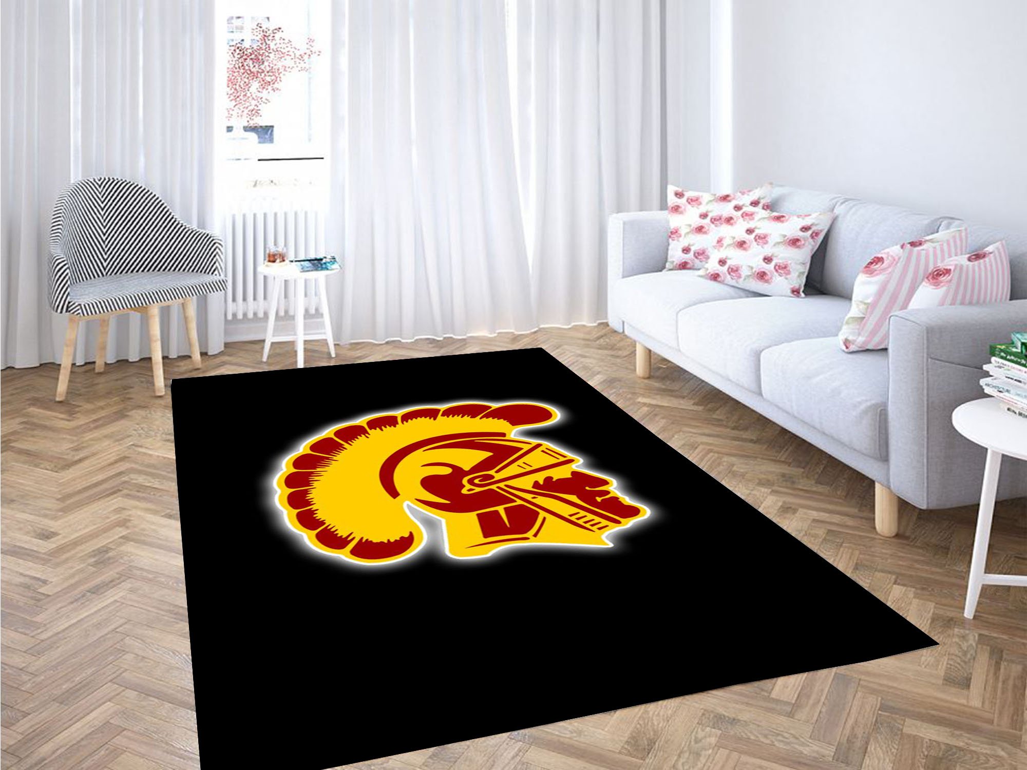 Deschea Usc Trojans Baseball Logo Carpet Rug