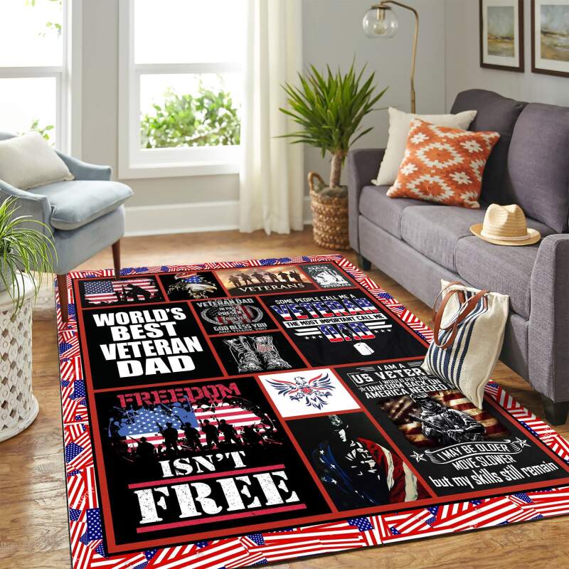 Deschea Veteran Army Us Quilt Mk Carpet Area Rug