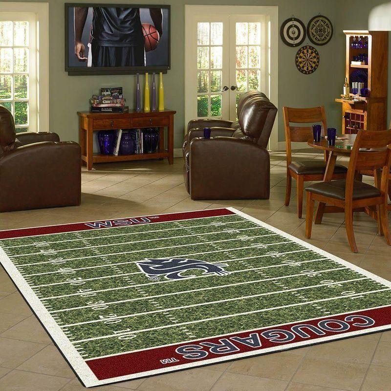 Deschea Washington State Cougars Field Area Rug Football Team Logo