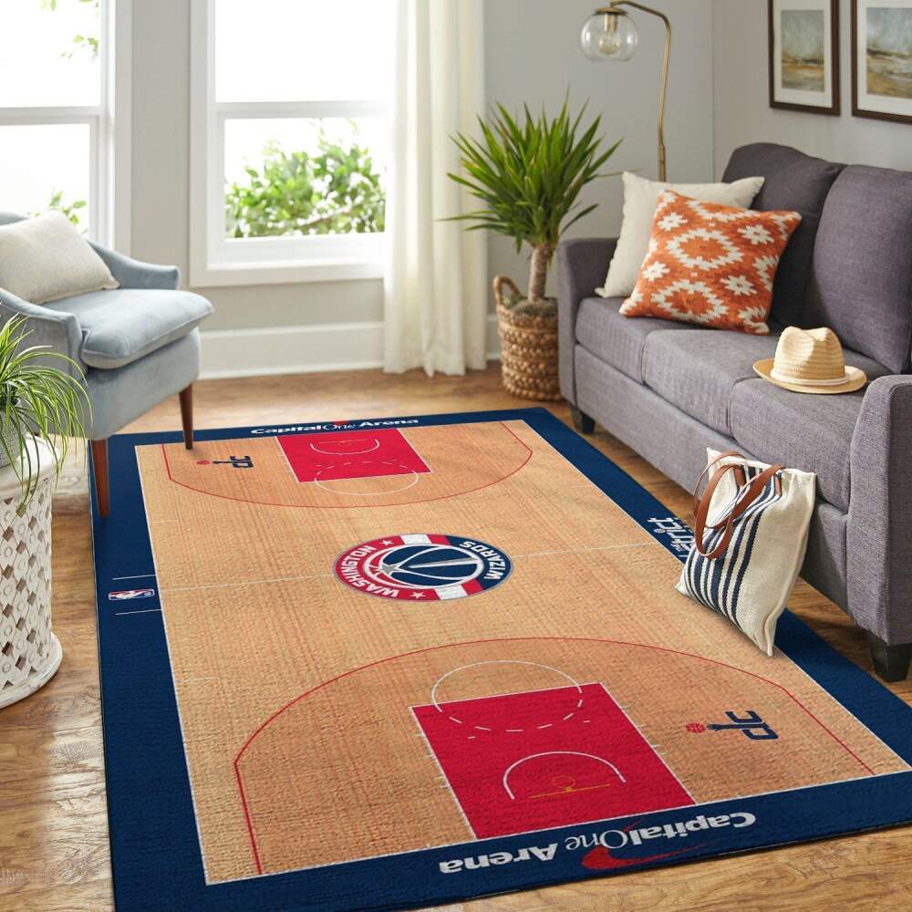 Deschea Washington Wizards Court Area Rug Nba Basketball Team Logo