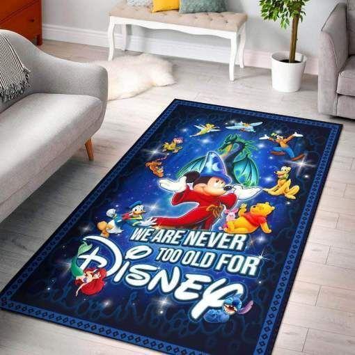 Deschea We Are Never Too Old For Disney Area  Christmas Gift Rug Regtangle