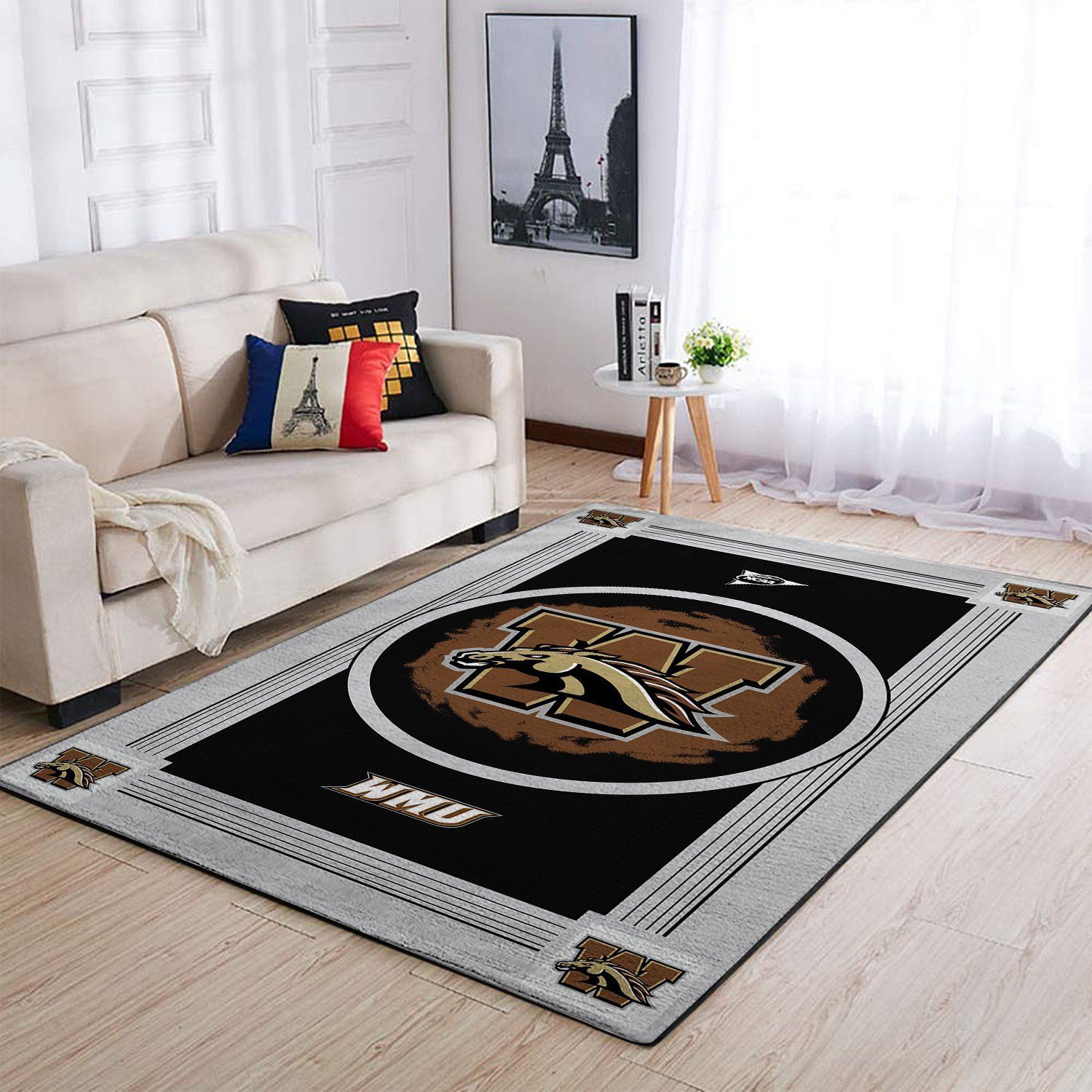 Deschea Western Michigan Broncos Ncaa Area Rugs Team Logo