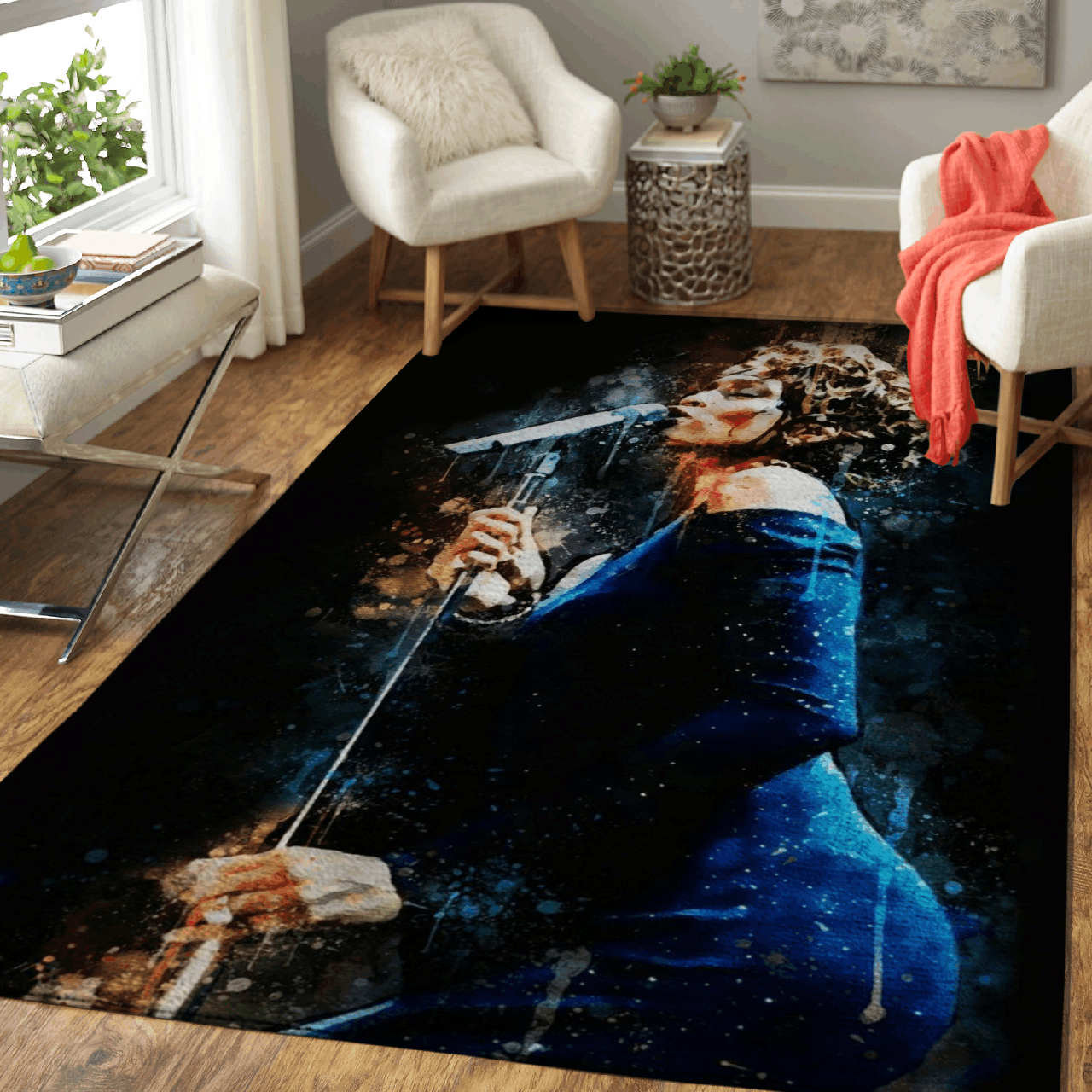 Deschea Whitney Houston Pop Music Art For Fans Area Rug Area