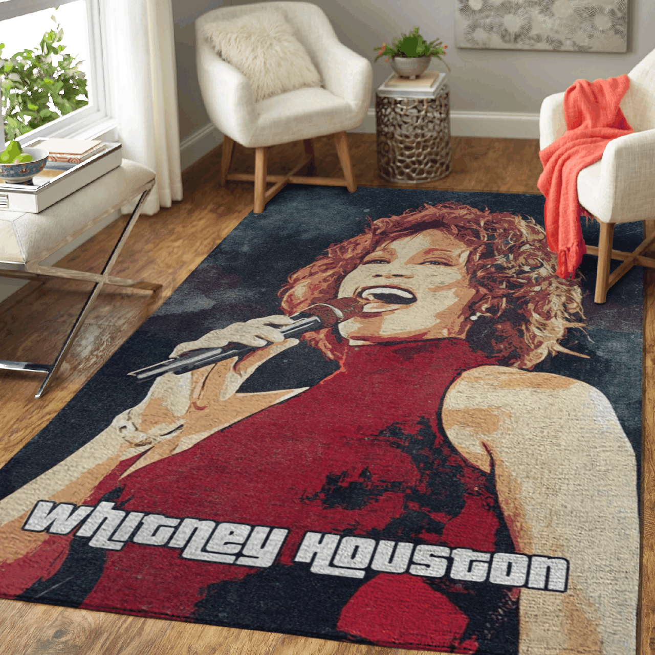 Deschea Whitney Houston Song I Will Always Love You Art Area Rug Area