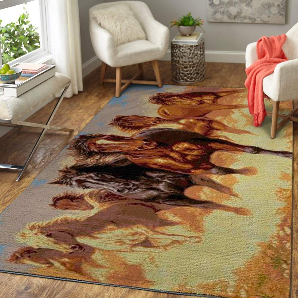 Deschea Wild Horses Area Rug 1910162