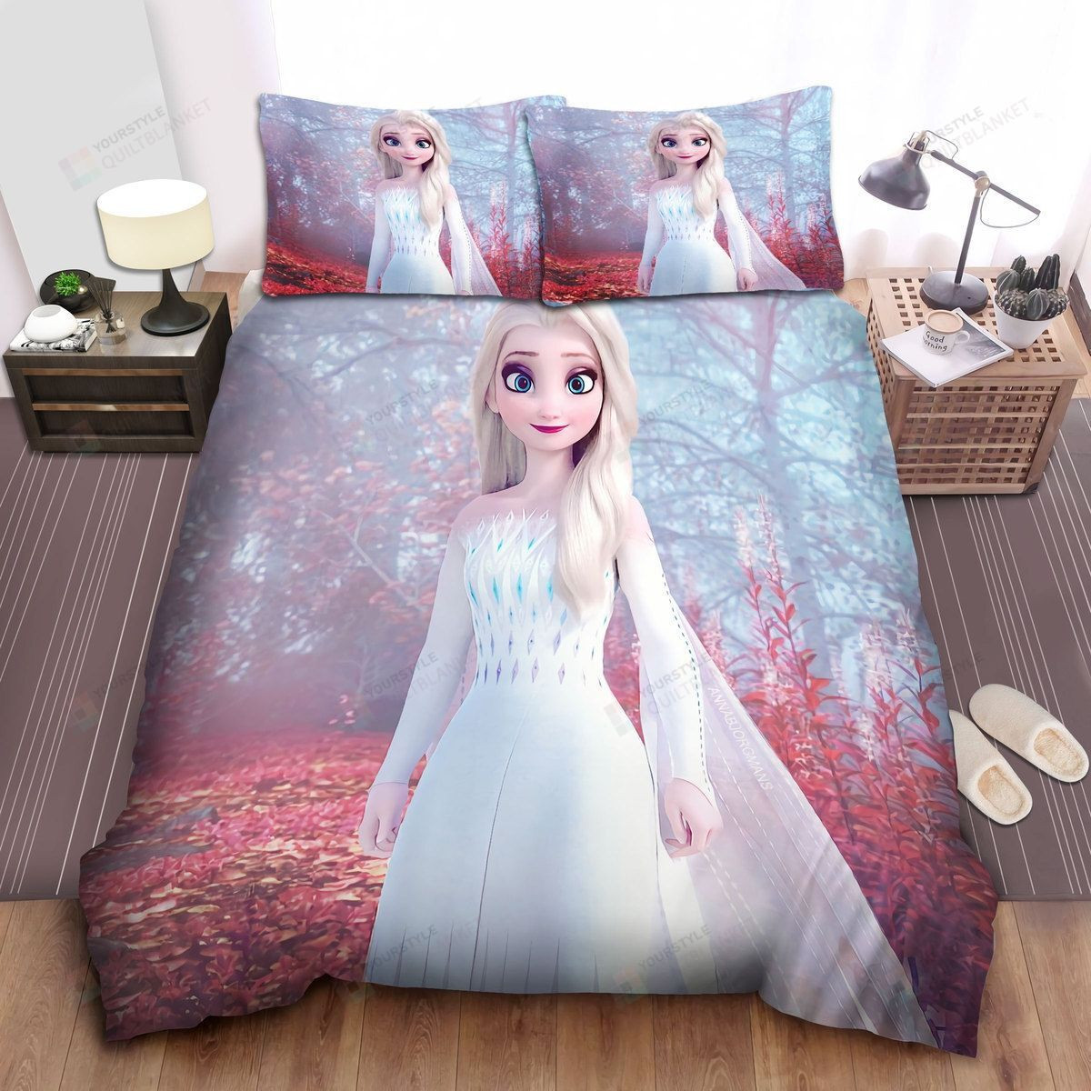 Disney Frozen Elsa Creating Snowflake With Her Power Quilt Bedding Set