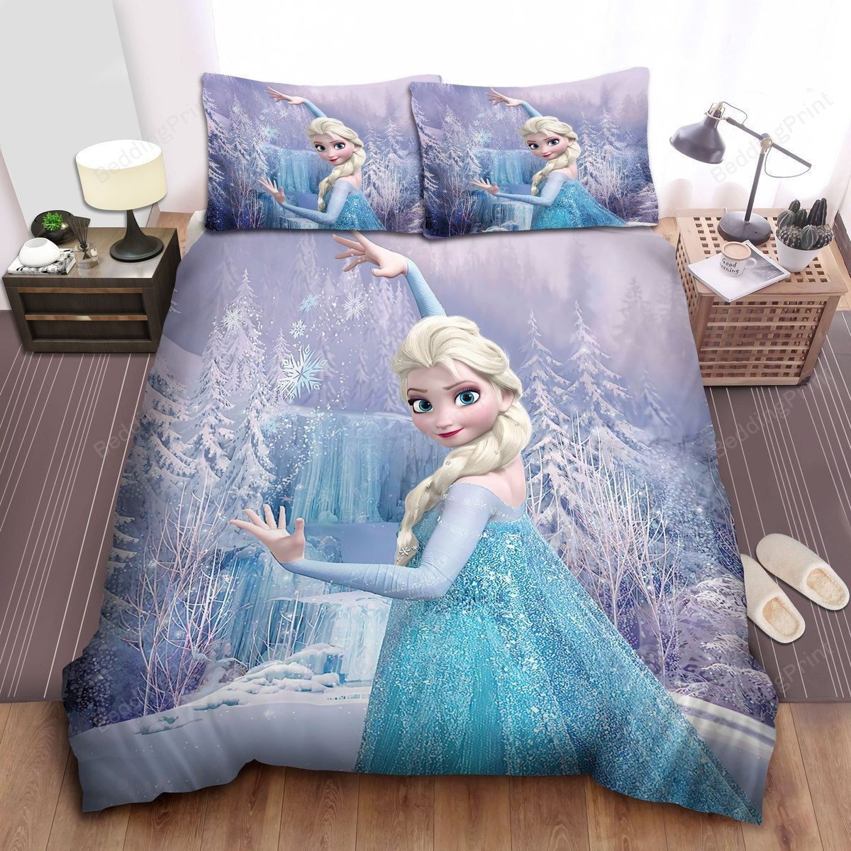 Disney Frozen Elsa Making A Snowflake With Her Magic Bed Sheets Duvet Cover Bedding Sets