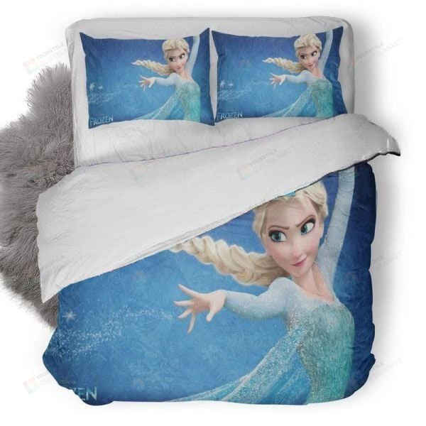 Disney Frozen Elsa Performing Magic Outside Her Ice Castle Bed Sheets Duvet Cover Bedding Sets