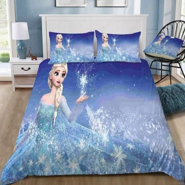 Disney Frozen Elsa Riding Nokk Digital Illustration Bed Sheets Duvet Cover Bedding Sets