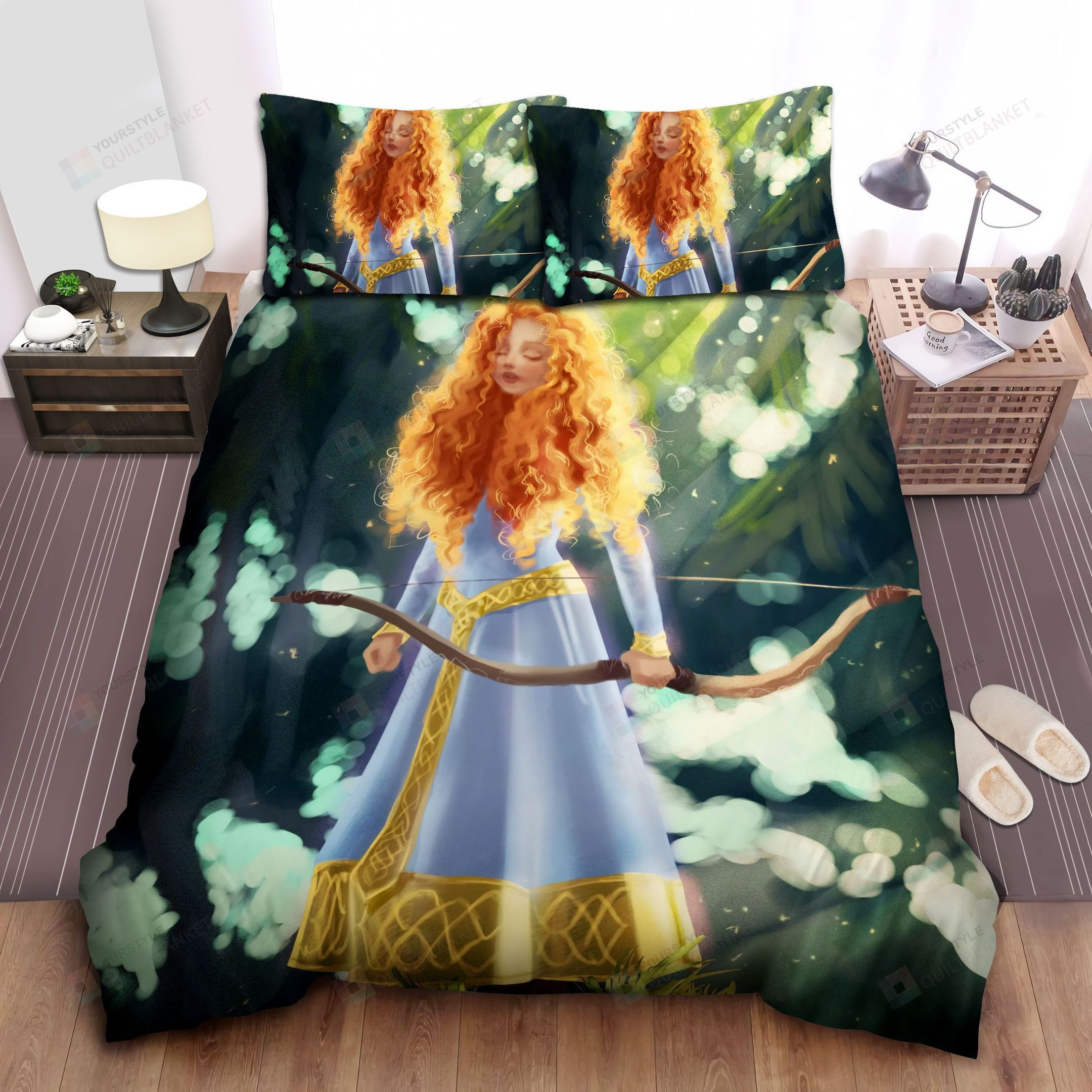 Disney Princess Merida & Her Bow In The Forest Bed Sheet Spread Comforter Duvet Cover Bedding Sets