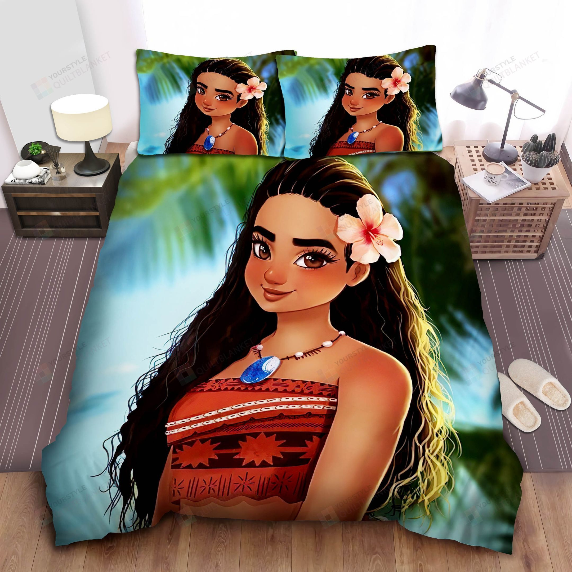 Disney Princess Moana Beauty Zoom In Bed Sheet Spread Comforter Duvet Cover Bedding Sets