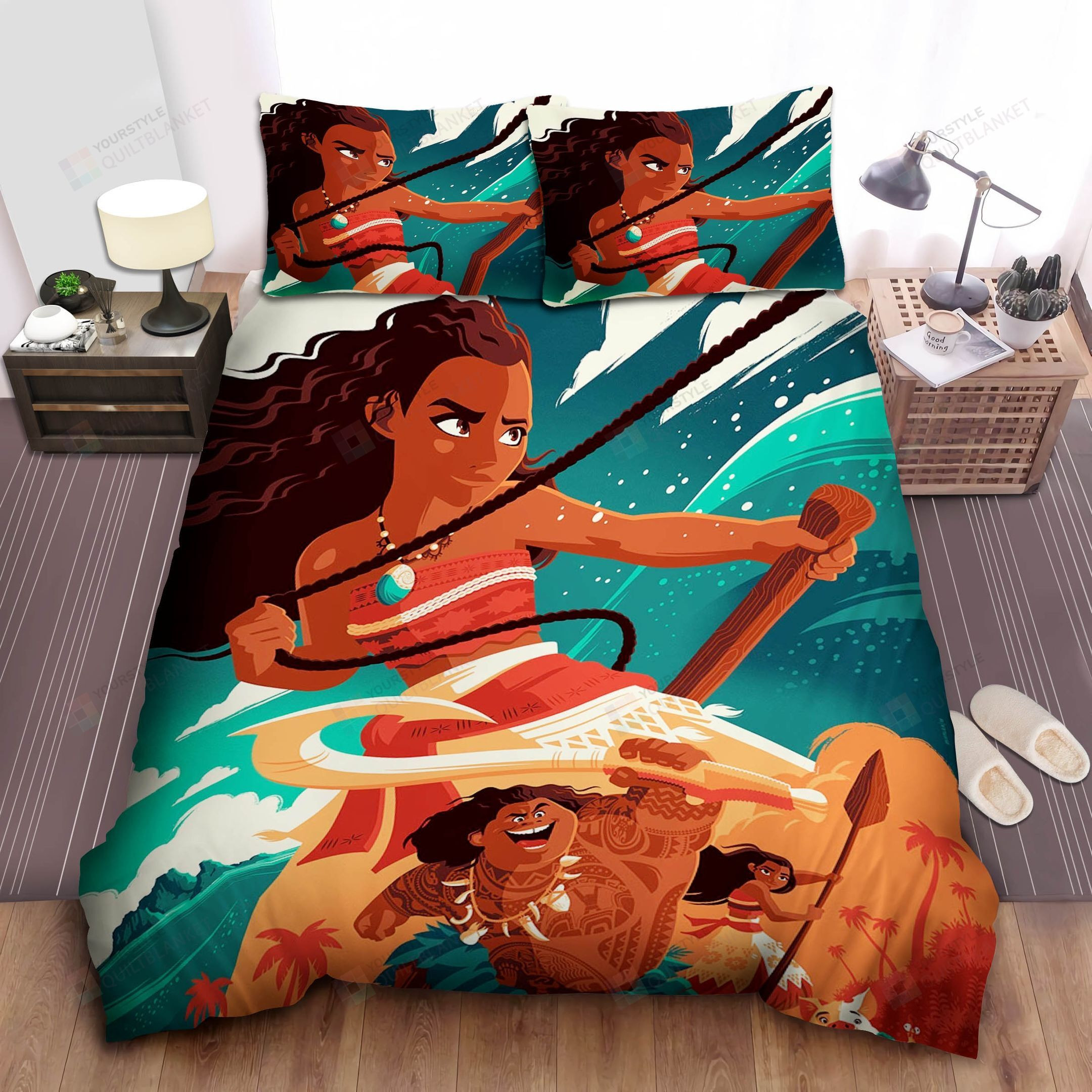 Disney Princess Moana Ocean Is Calling Bed Sheet Spread Comforter Duvet Cover Bedding Sets