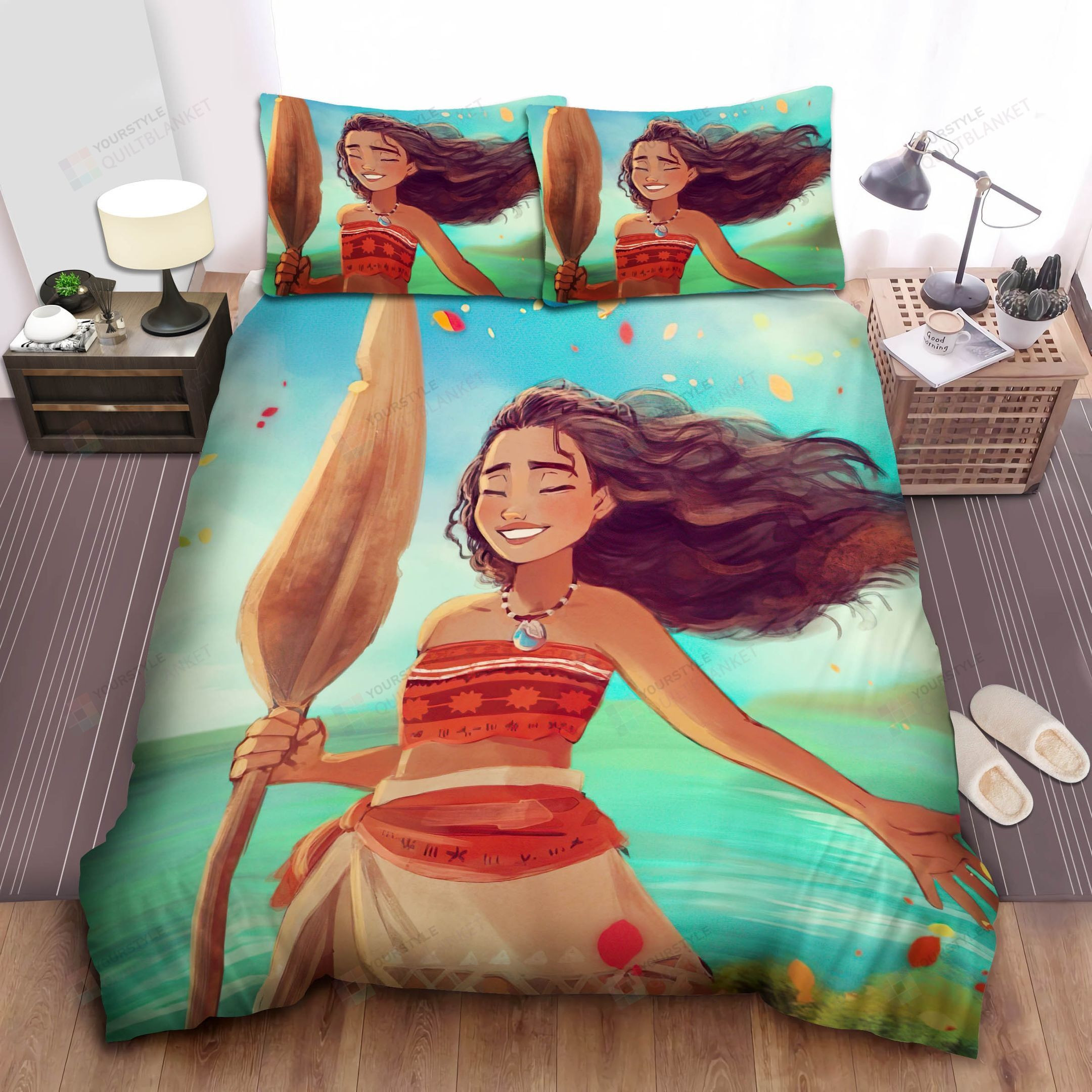 Disney Princess Moana Painting Bed Sheet Spread Comforter Duvet Cover Bedding Sets