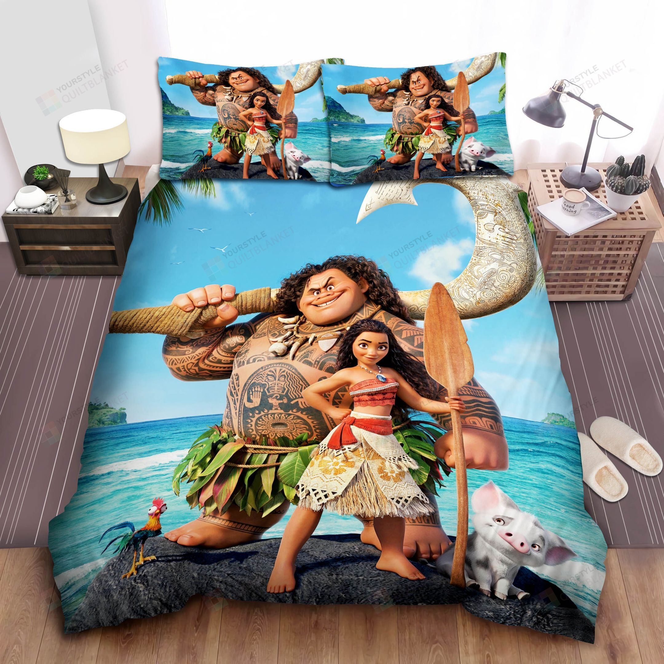 Disney Princess Moana Poster Bed Sheet Spread Comforter Duvet Cover Bedding Sets