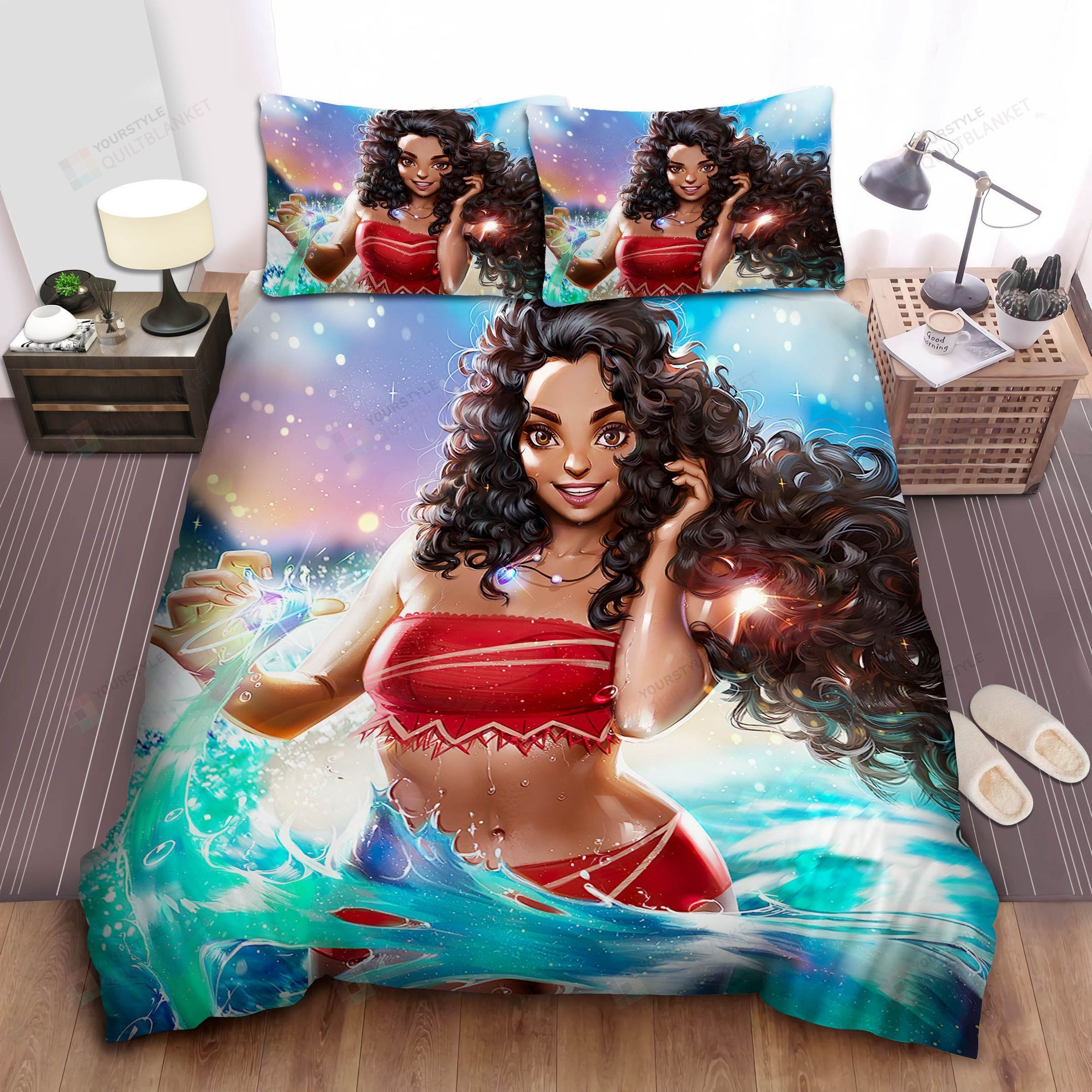 Disney Princess Moana With Magical Sparkles Bed Sheet Spread Comforter Duvet Cover Bedding Sets