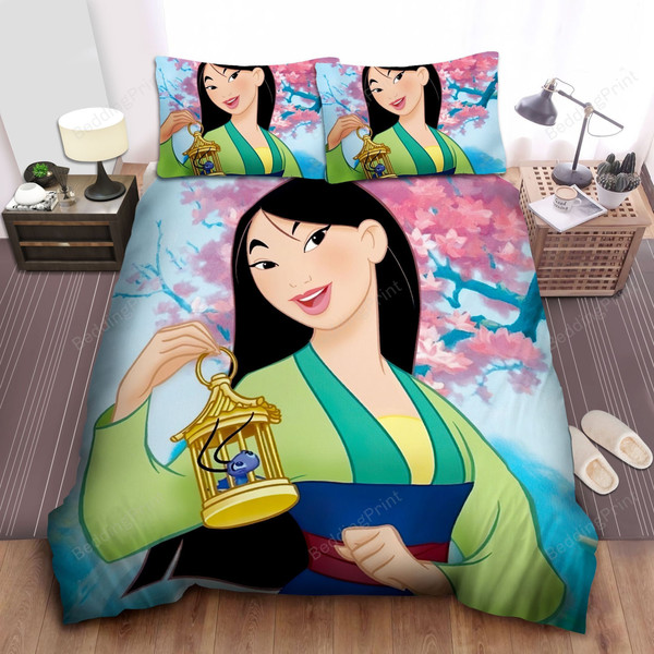 Disney Princess Mulan & Her Friend Cri-Kee Bed Sheets Duvet Cover Bedding Sets