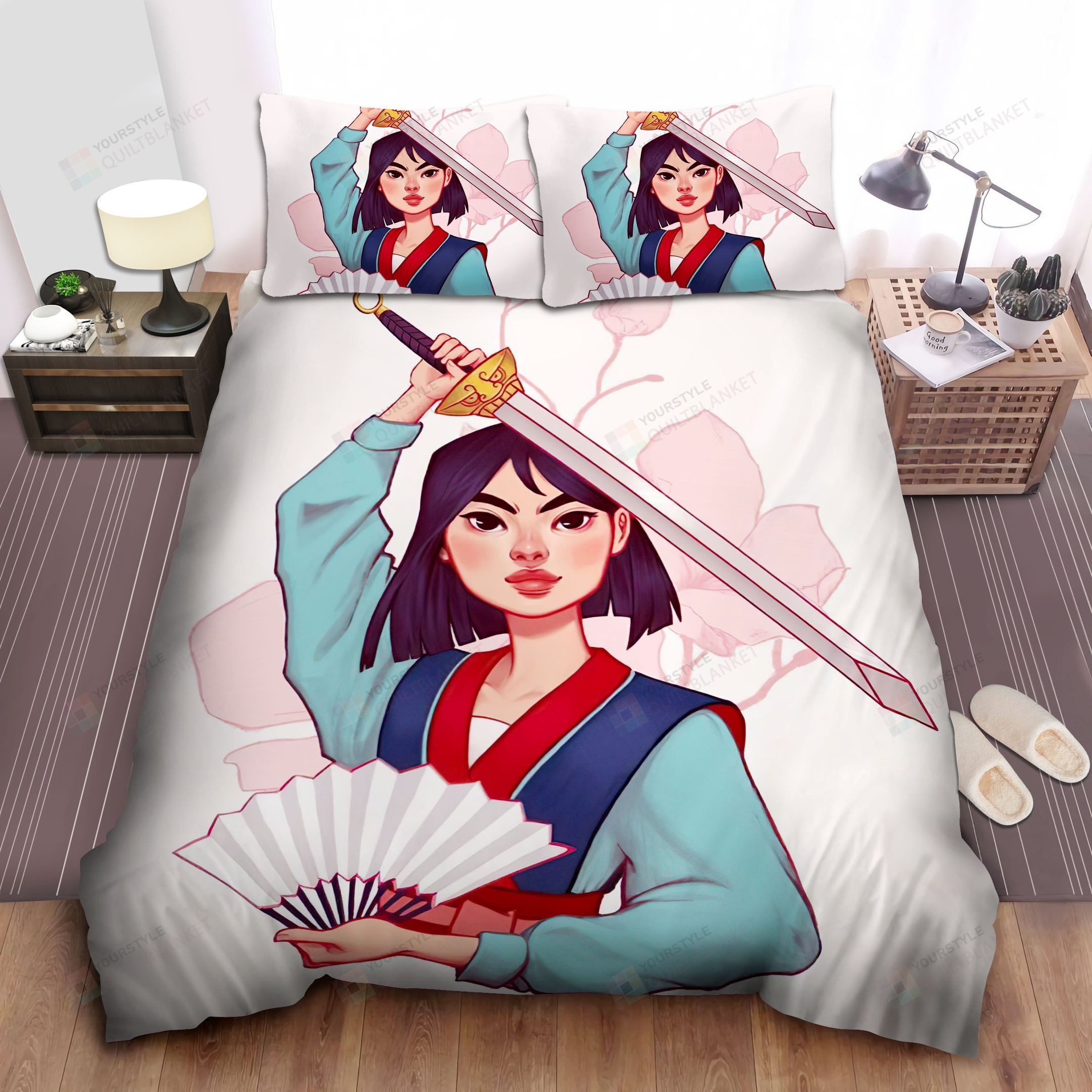 Disney Princess Mulan & Magnolia Flower Bed Sheets Spread Comforter Duvet Cover Bedding Sets