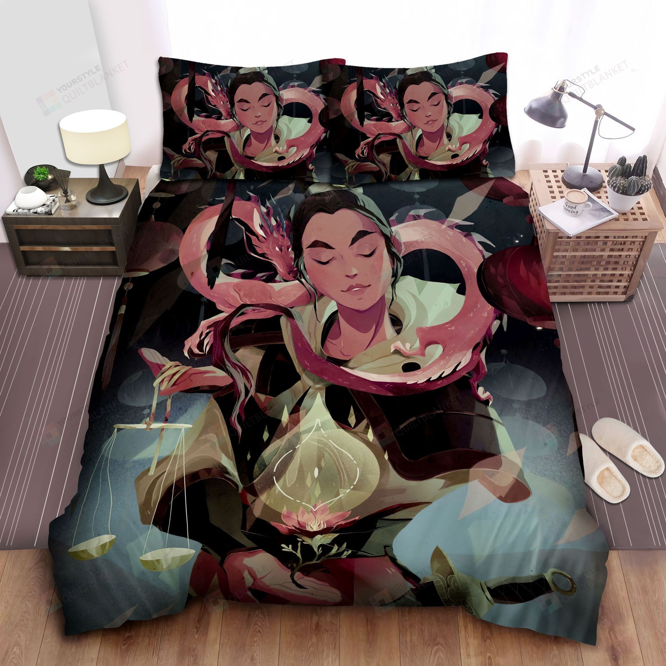 Disney Princess Mulan And Mushu Art Bed Sheets Spread Comforter Duvet Cover Bedding Sets