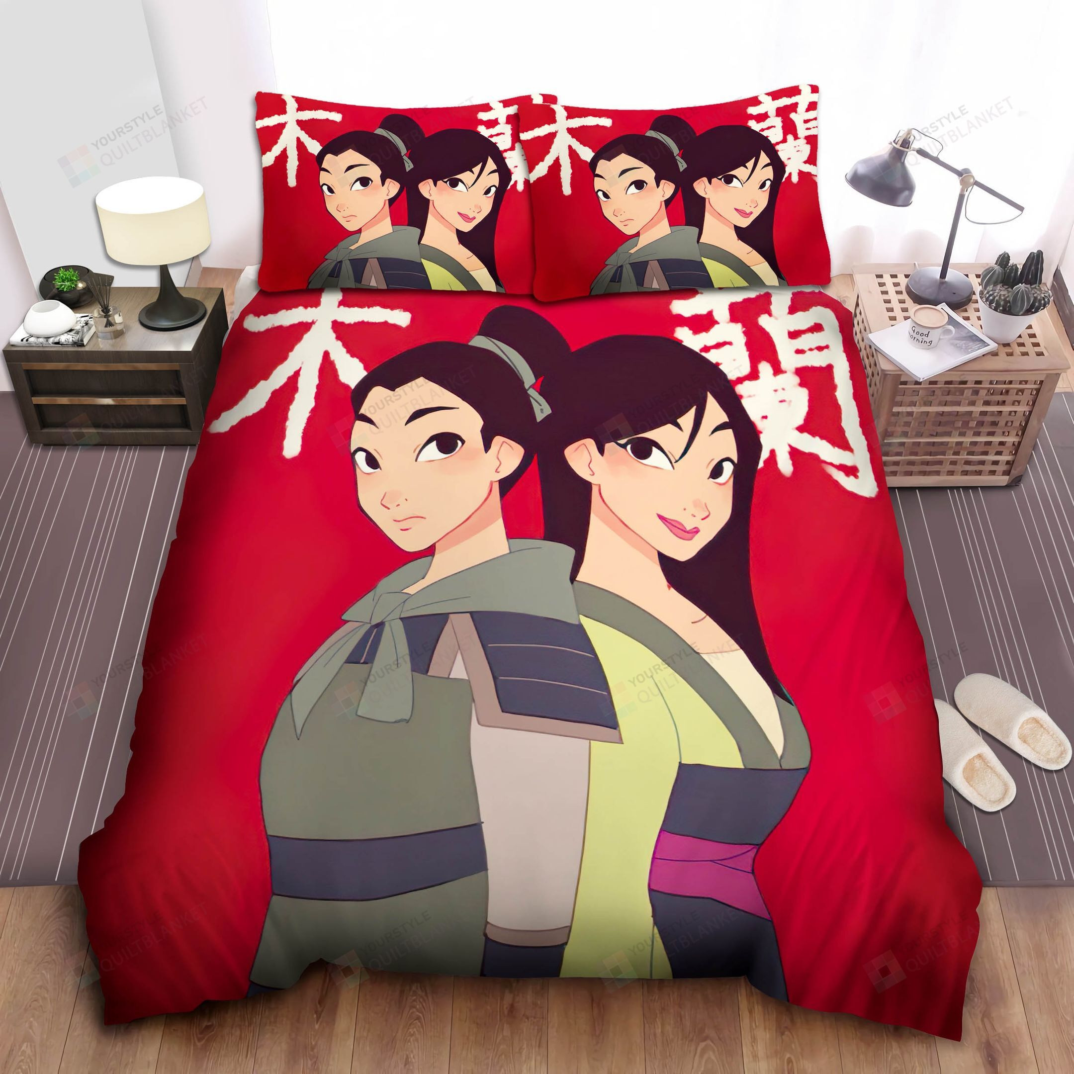 Disney Princess Mulan Duality Bed Sheets Spread Comforter Duvet Cover Bedding Sets