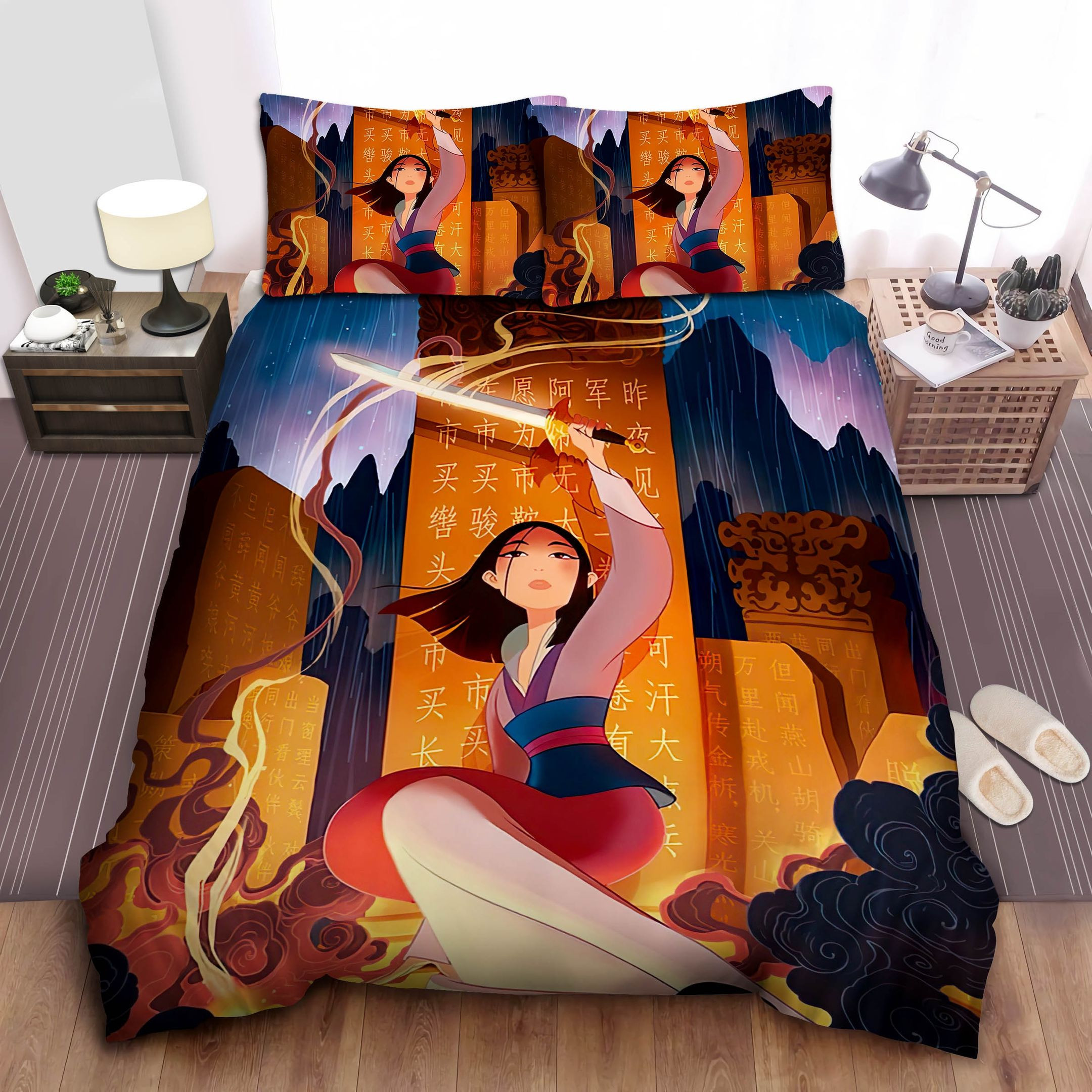 Disney Princess Mulan In Ancestor Cemetery Bed Sheets Spread Comforter Duvet Cover Bedding Sets