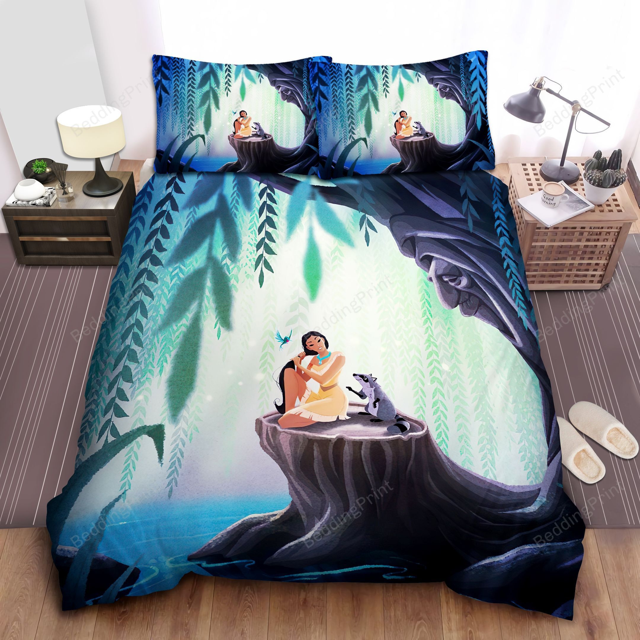 Disney Princess Pocahontas & Grandmother Willow Bed Sheet Duvet Cover Bedding Sets
