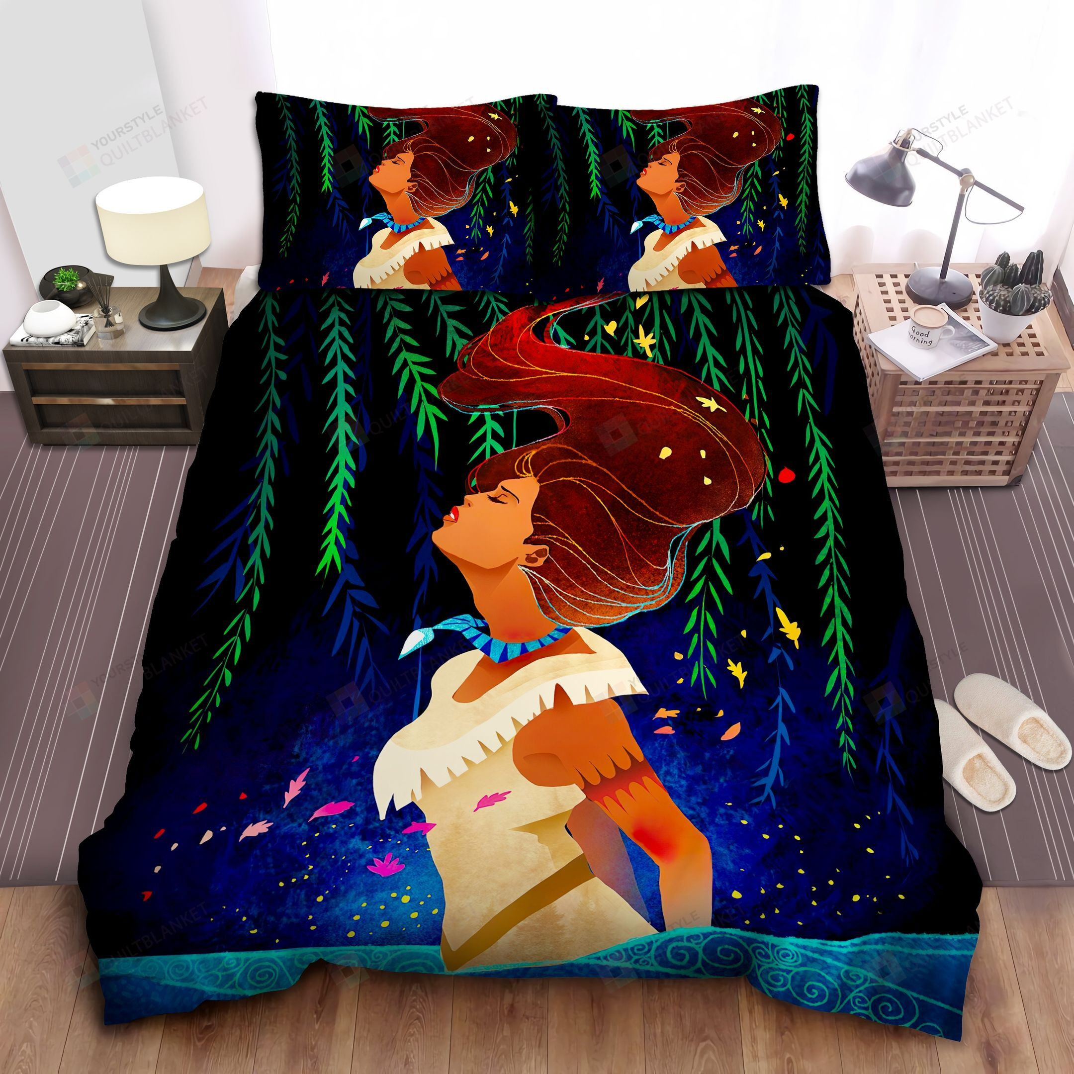 Disney Princess Pocahontas In Spring Art Bed Sheet Spread Comforter Duvet Cover Bedding Sets