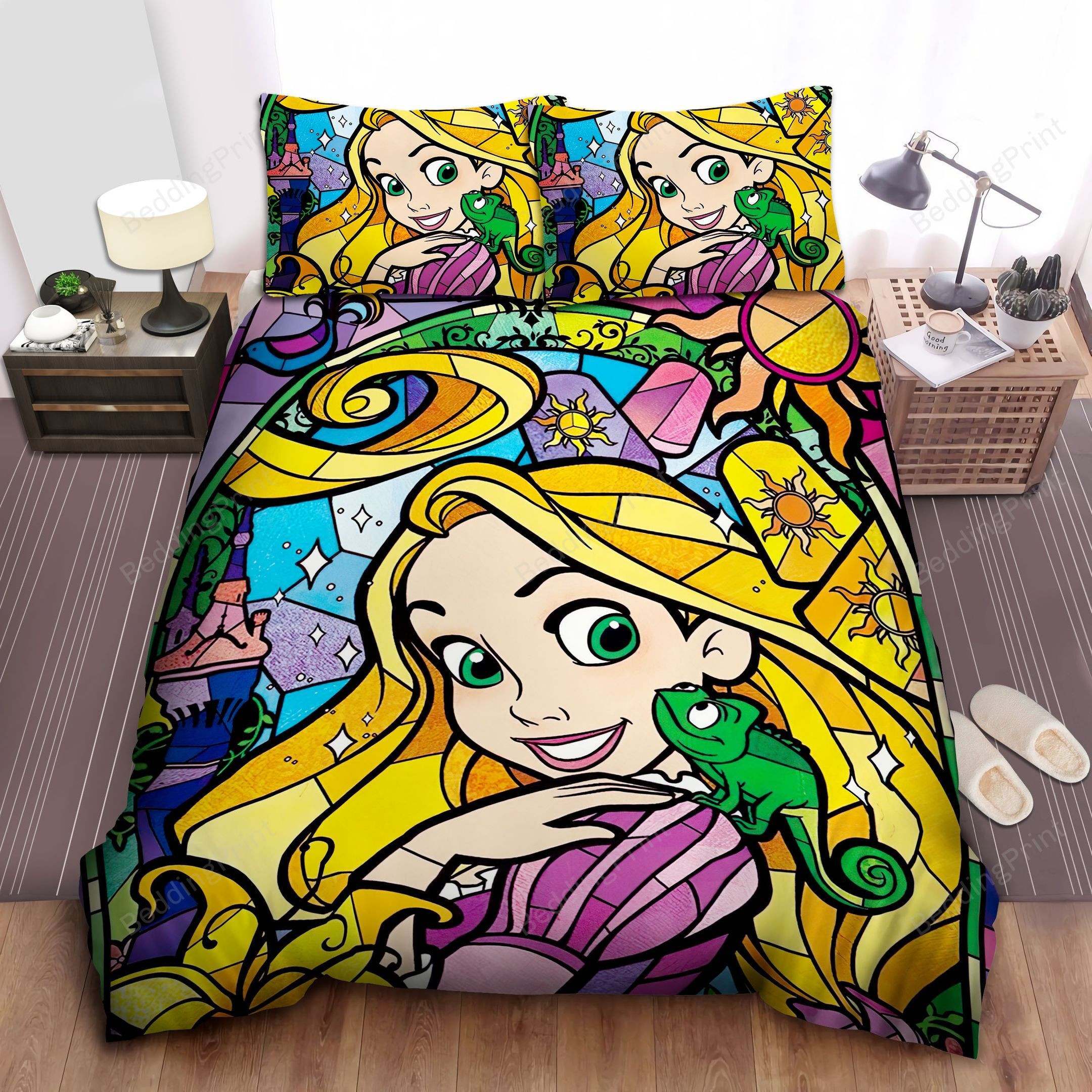 Disney Princess Rapunzel And Pascal Bed Sheet Duvet Cover Bedding Sets