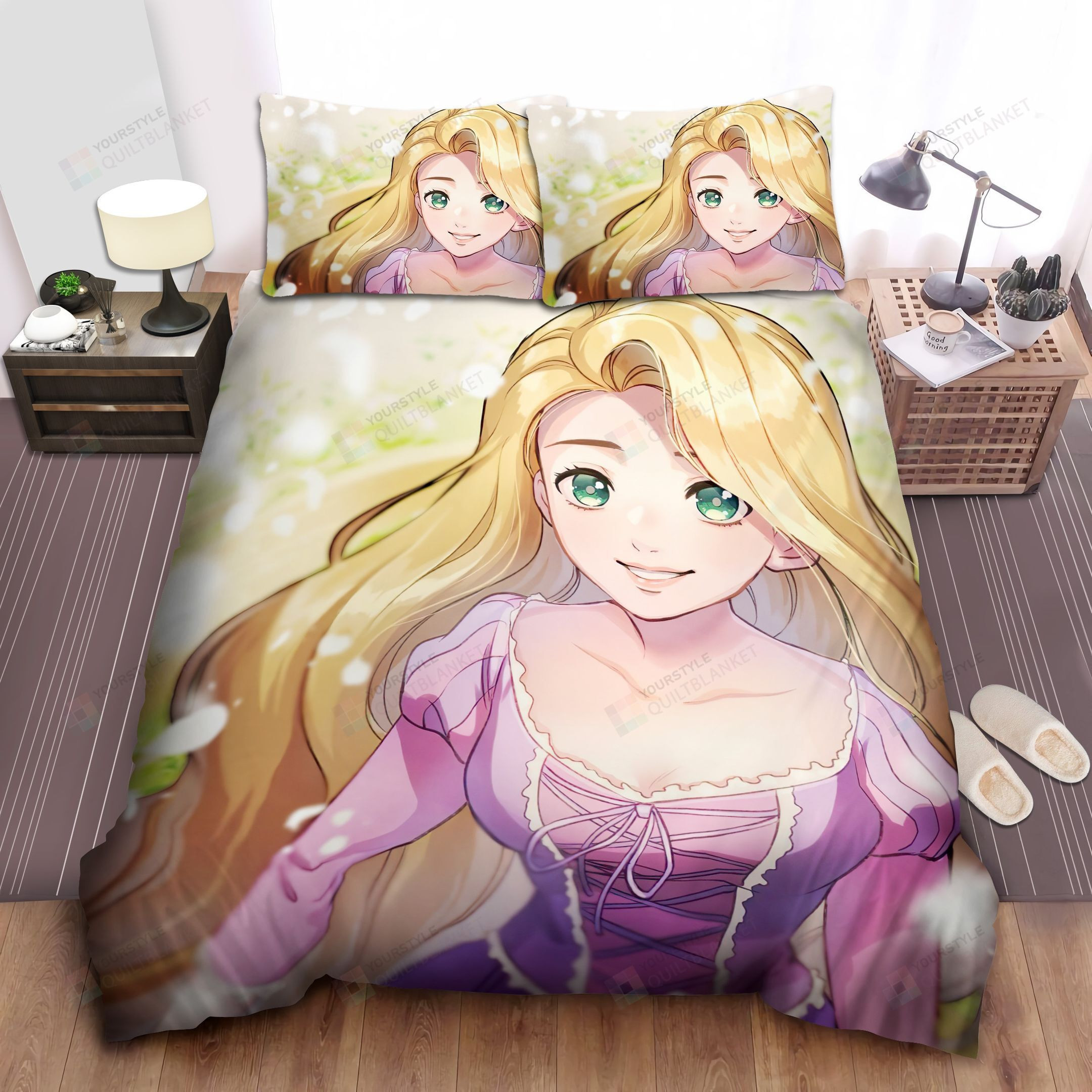 Disney Princess Rapunzel Artwork Bed Sheet Spread Comforter Duvet Cover Bedding Sets