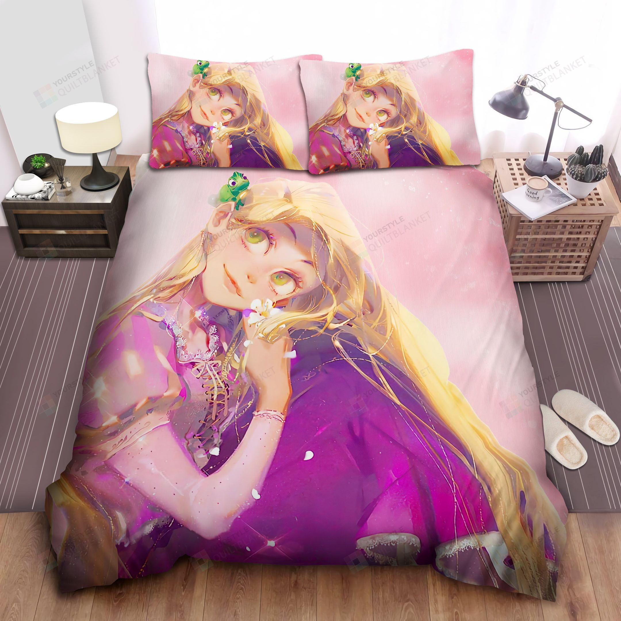Disney Princess Rapunzel In Shinning Artwork Bed Sheet Spread Comforter Duvet Cover Bedding Sets