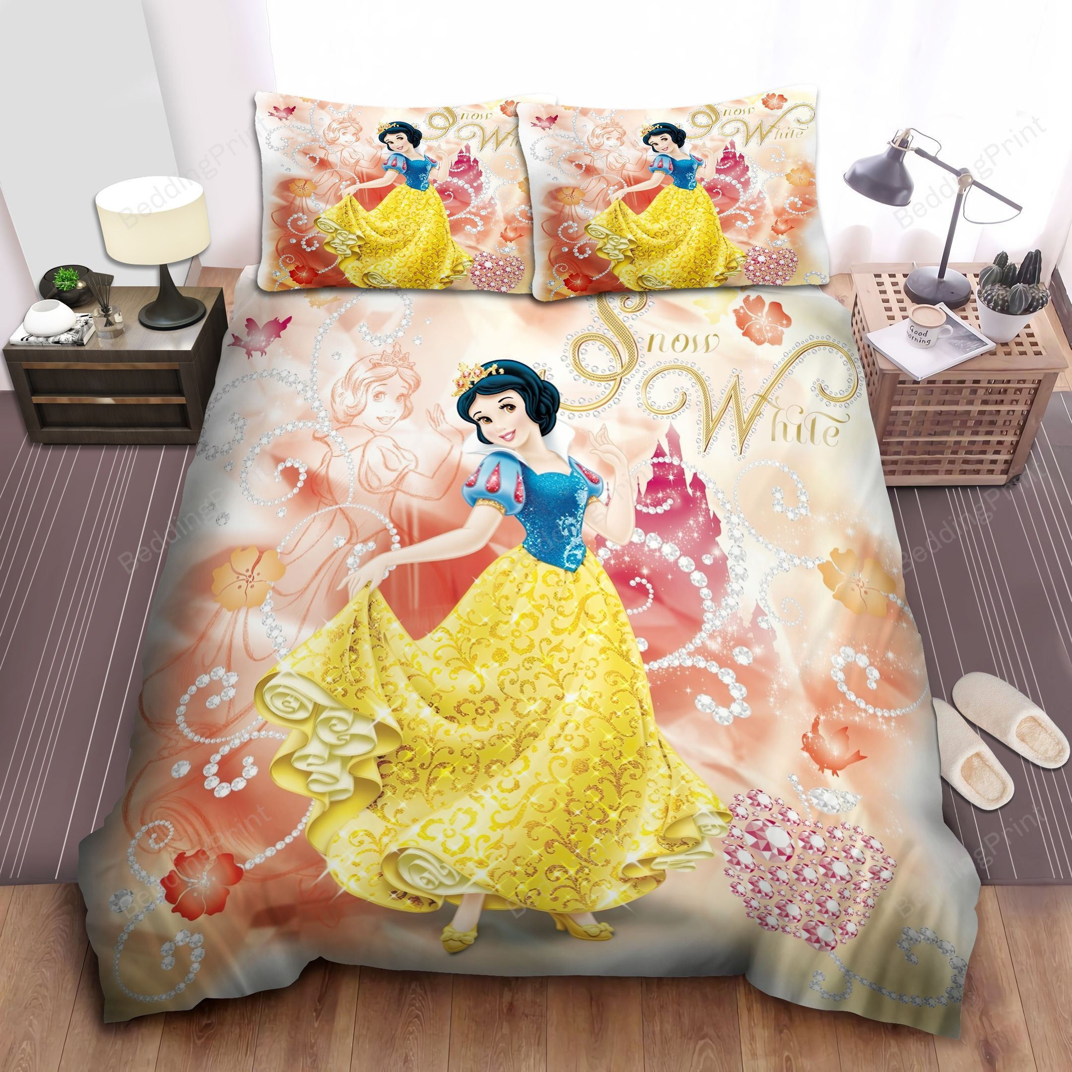 Disney Princess Snow White & Sparkle Jewelry Bed Sheet Duvet Cover Bedding Sets