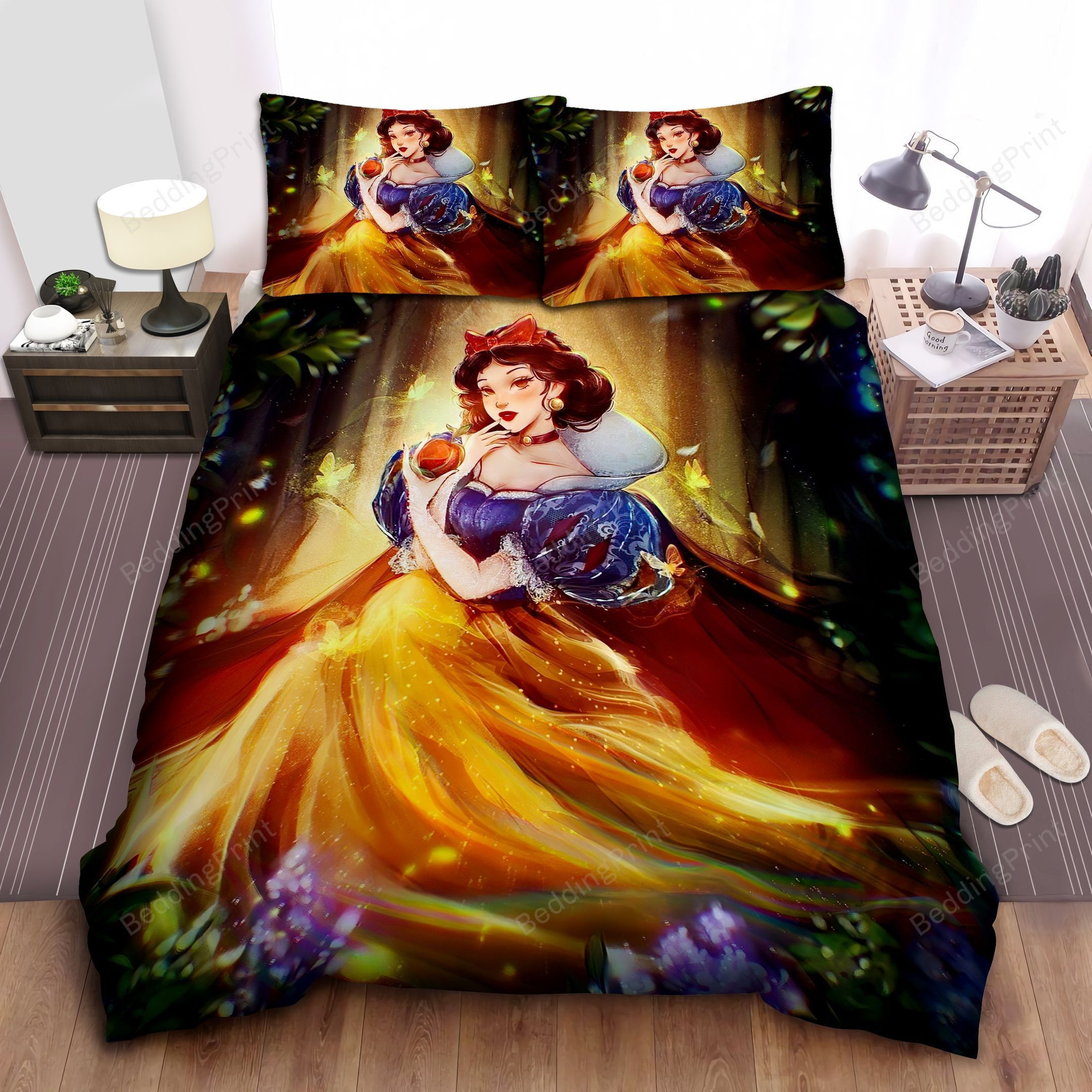 Disney Princess Snow White & The Poisoned Apple Art Bed Sheet Duvet Cover Bedding Sets