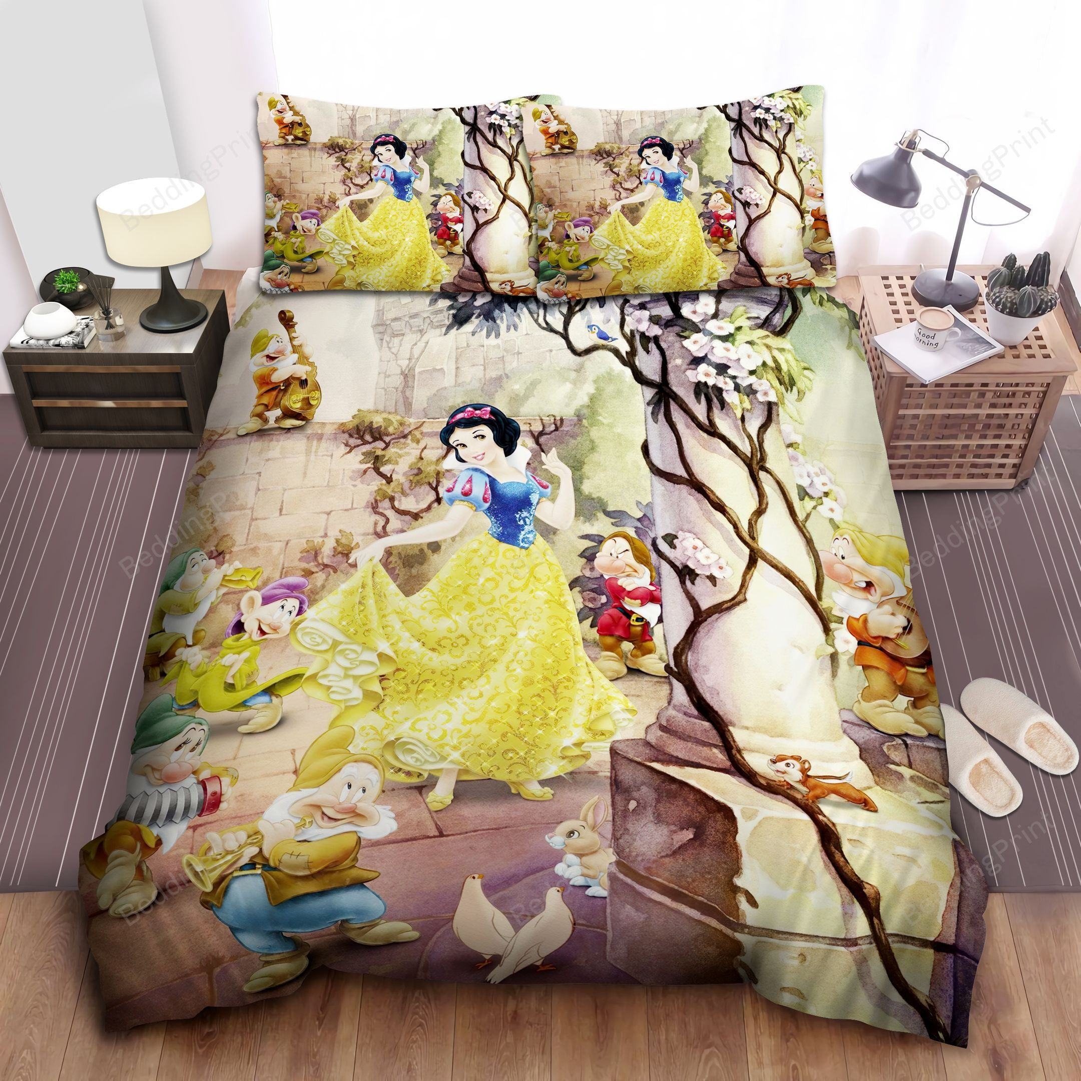 Disney Princess Snow White & The Seven Dwarfs Vintage Style Bed Sheet Duvet Cover Bedding Sets