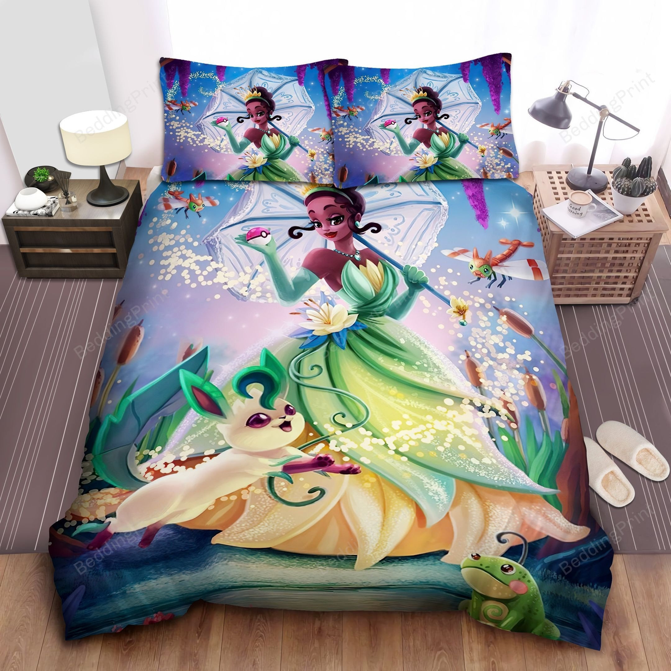 Disney Princess Tiana & Pokemon Bed Sheet Spread Duvet Cover Bedding Sets