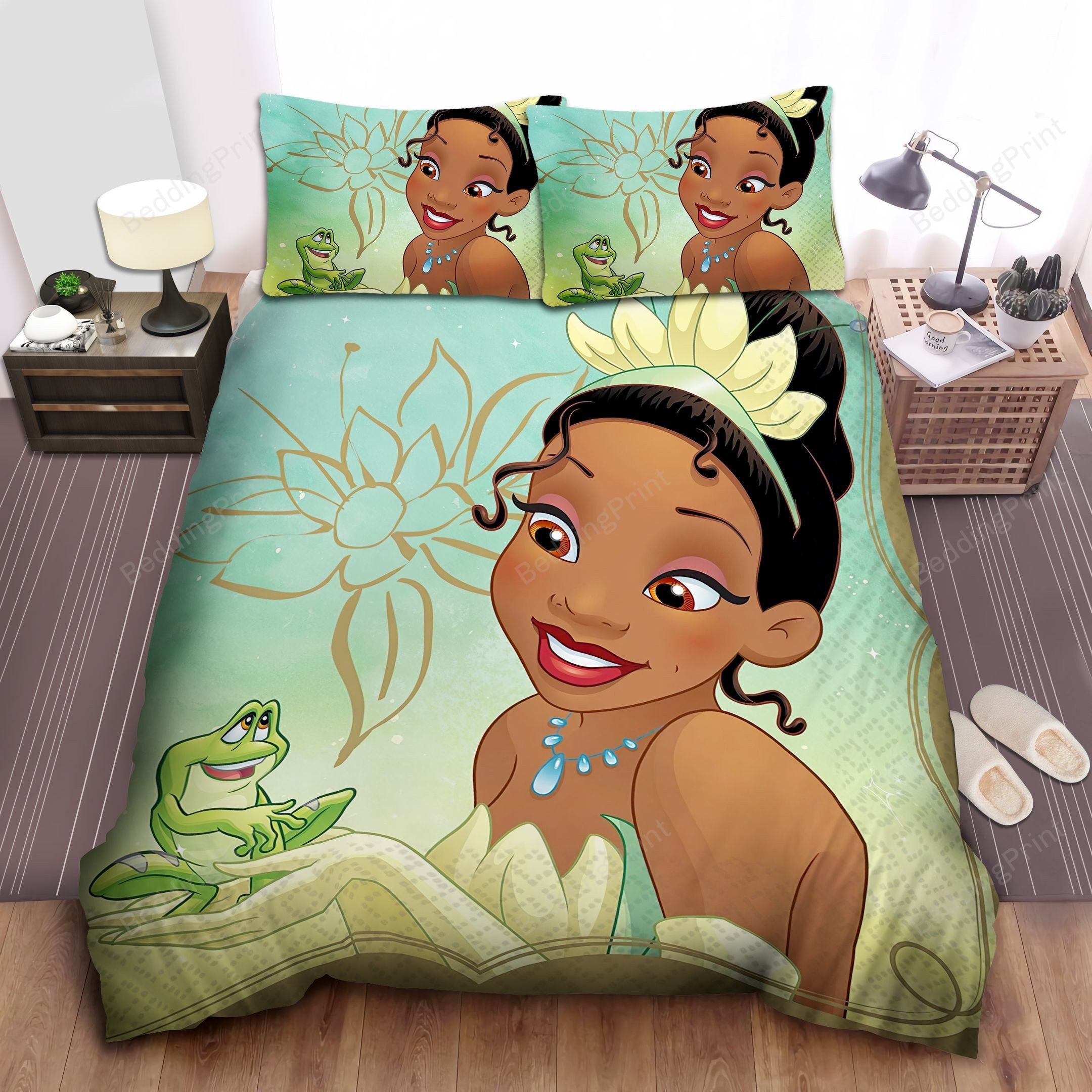 Disney Princess Tiana And The Frog Bed Sheet Duvet Cover Bedding Sets