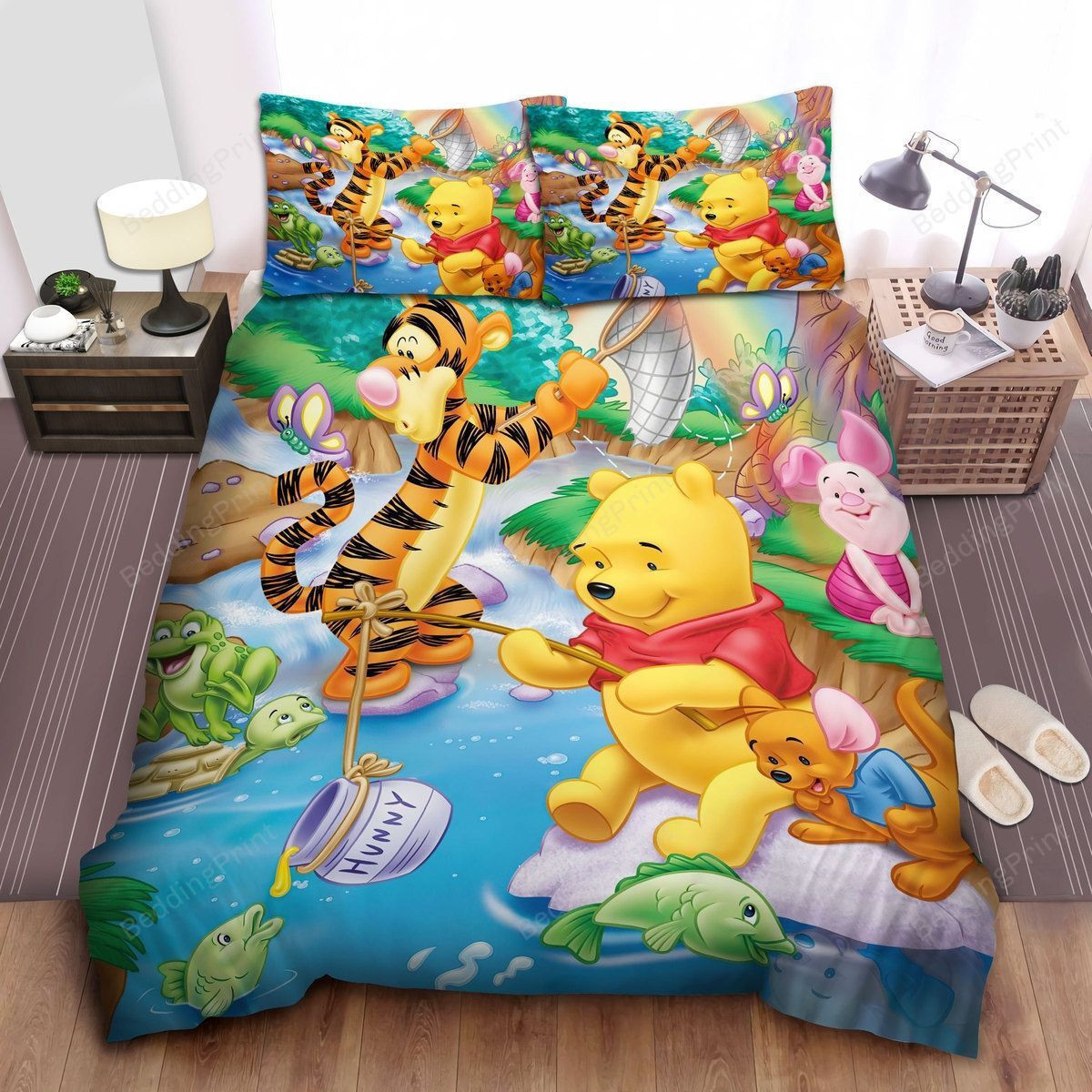 Disney Winnie The Pooh & Friends In The Stream Bed Sheets Duvet Cover Bedding Sets