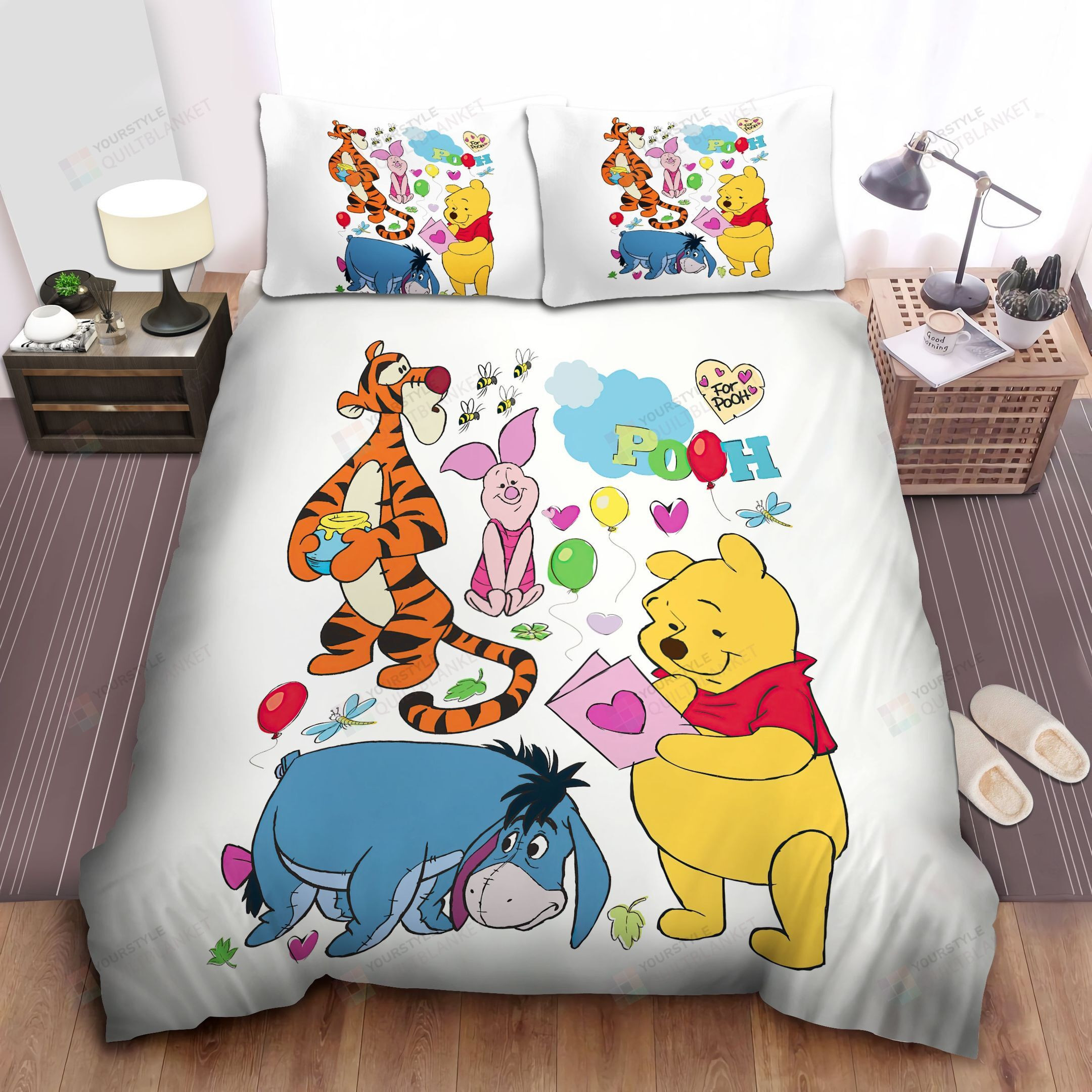 Disney Winnie The Pooh & Pals Cute Pattern Bed Sheets Spread Comforter Duvet Cover Bedding Sets