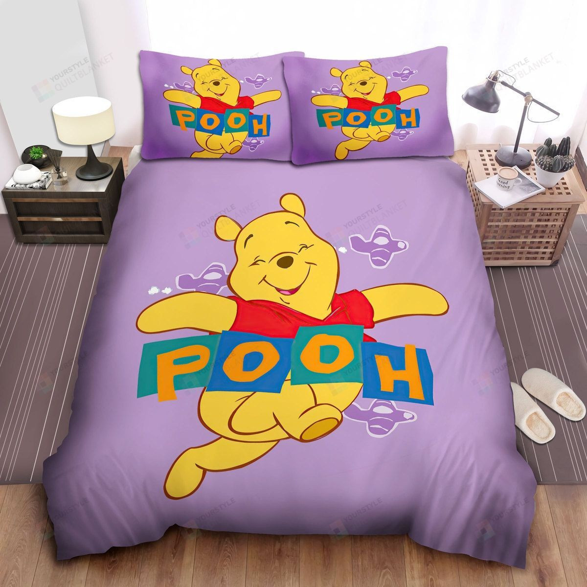 Disney Winnie The Pooh Happily In Pink Theme Bed Sheets Spread Comforter Duvet Cover Bedding Sets