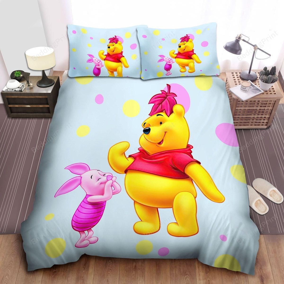 Disney Winnie The Pooh Makes Piglet Laugh Bed Sheets Duvet Cover Bedding Sets