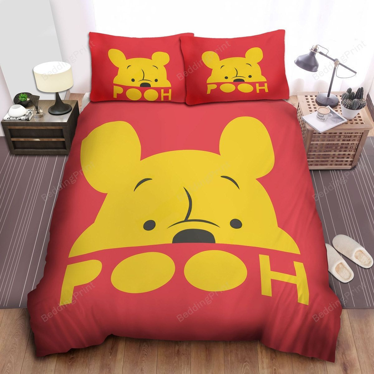 Disney Winnie The Pooh Typography Bed Sheets Duvet Cover Bedding Sets