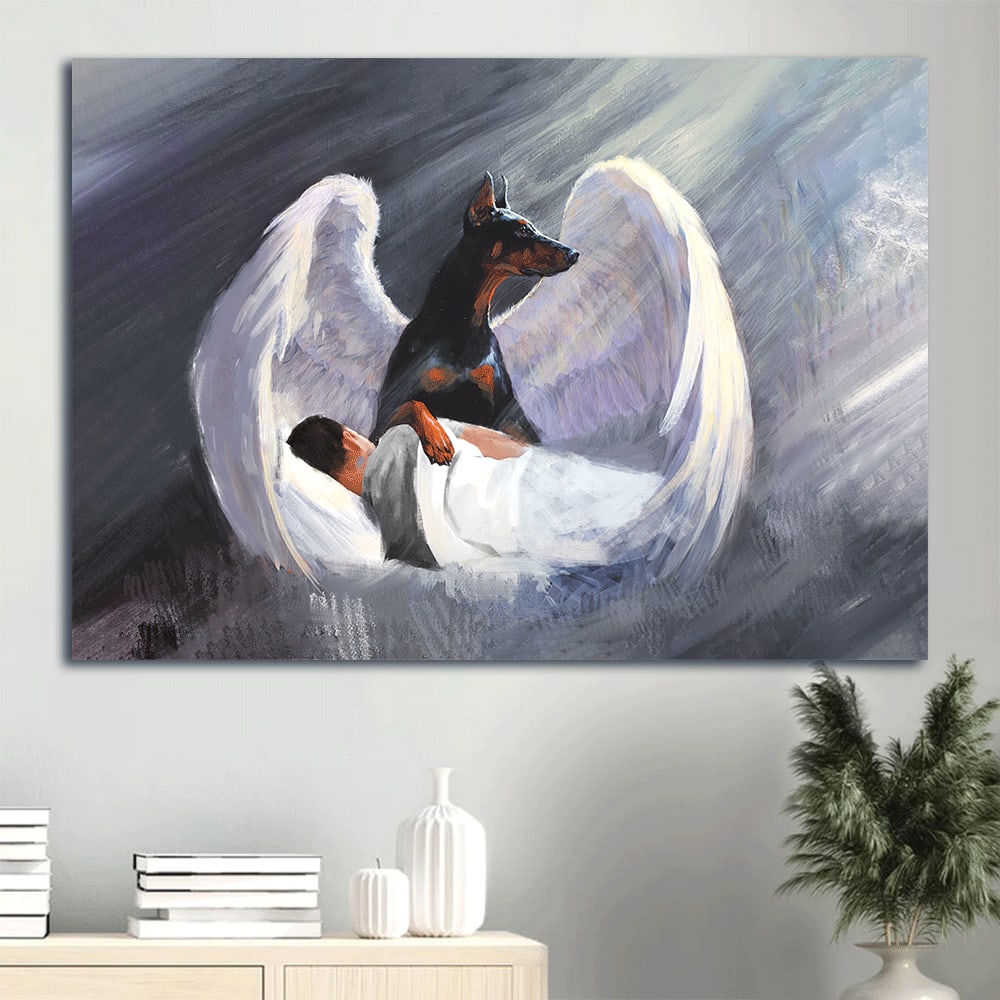 Doberman Doberman Dog Big Wings Beautiful Night Canvas Gift For Doberman Lover Canvas Wall Art – Christian Wall Decor