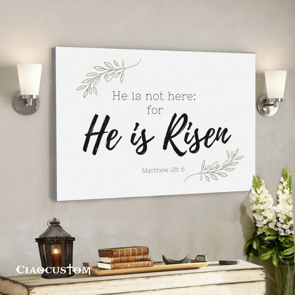 Easter Canvas – He Is Risen – Cross – Jesus Poster – Jesus Canvas – Christian Canvas Wall Art – Christian Gift