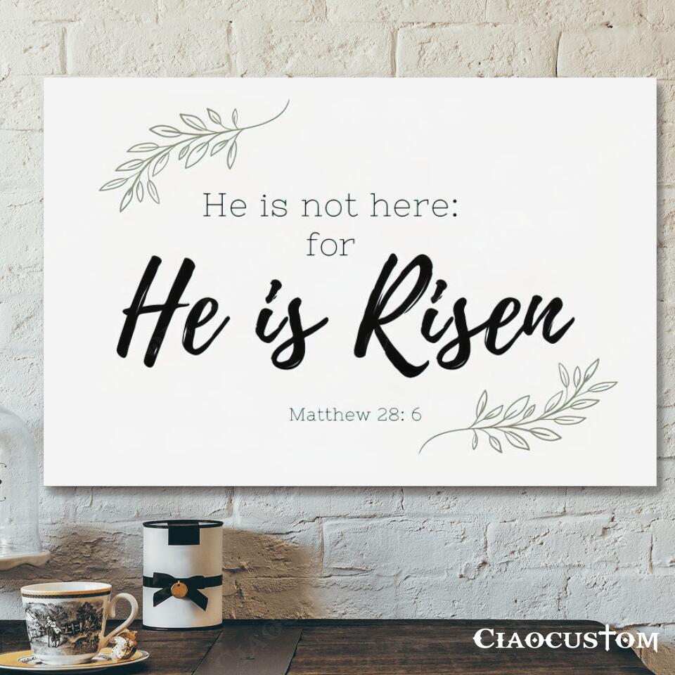 Easter Canvas – He Is Risen – Cross – Jesus Poster – Jesus Canvas – Christian Canvas Wall Art – Christian Gift