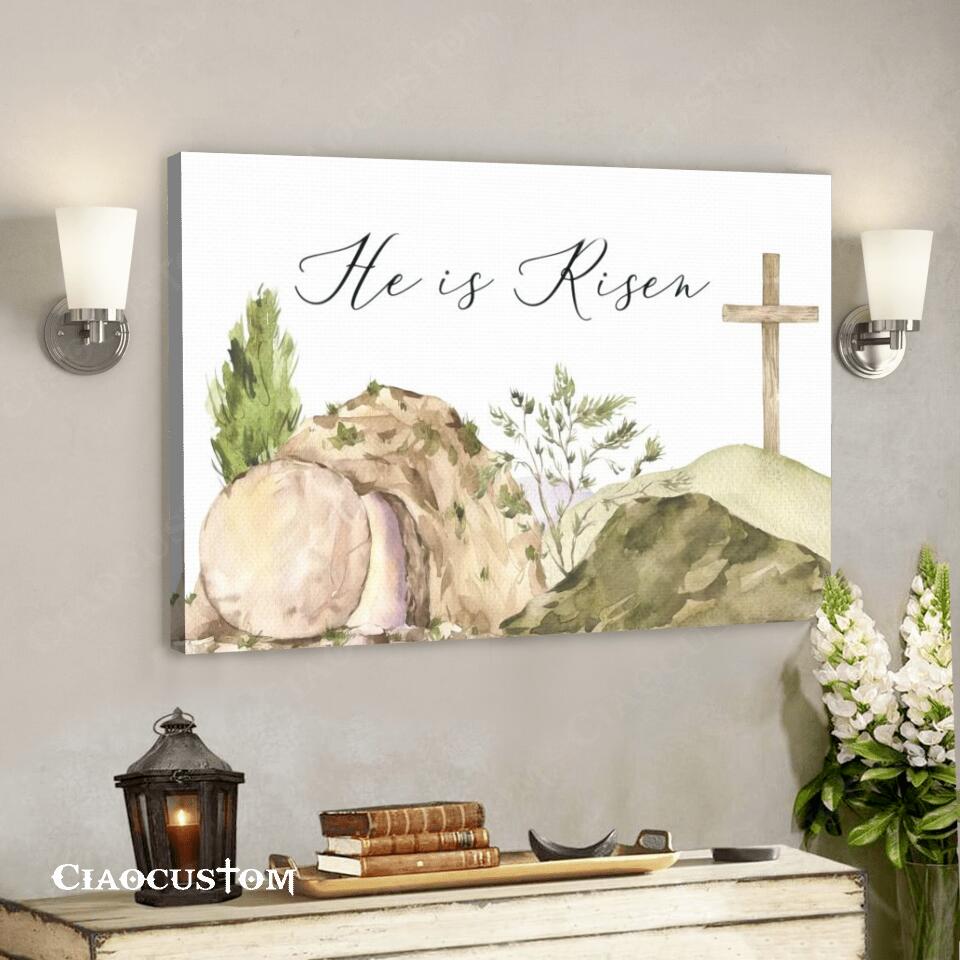 Easter Wall Art – Easter Canvas – He Is Risen – Cross – Jesus Poster – Jesus Canvas – Christian Canvas Art – Christian Gift