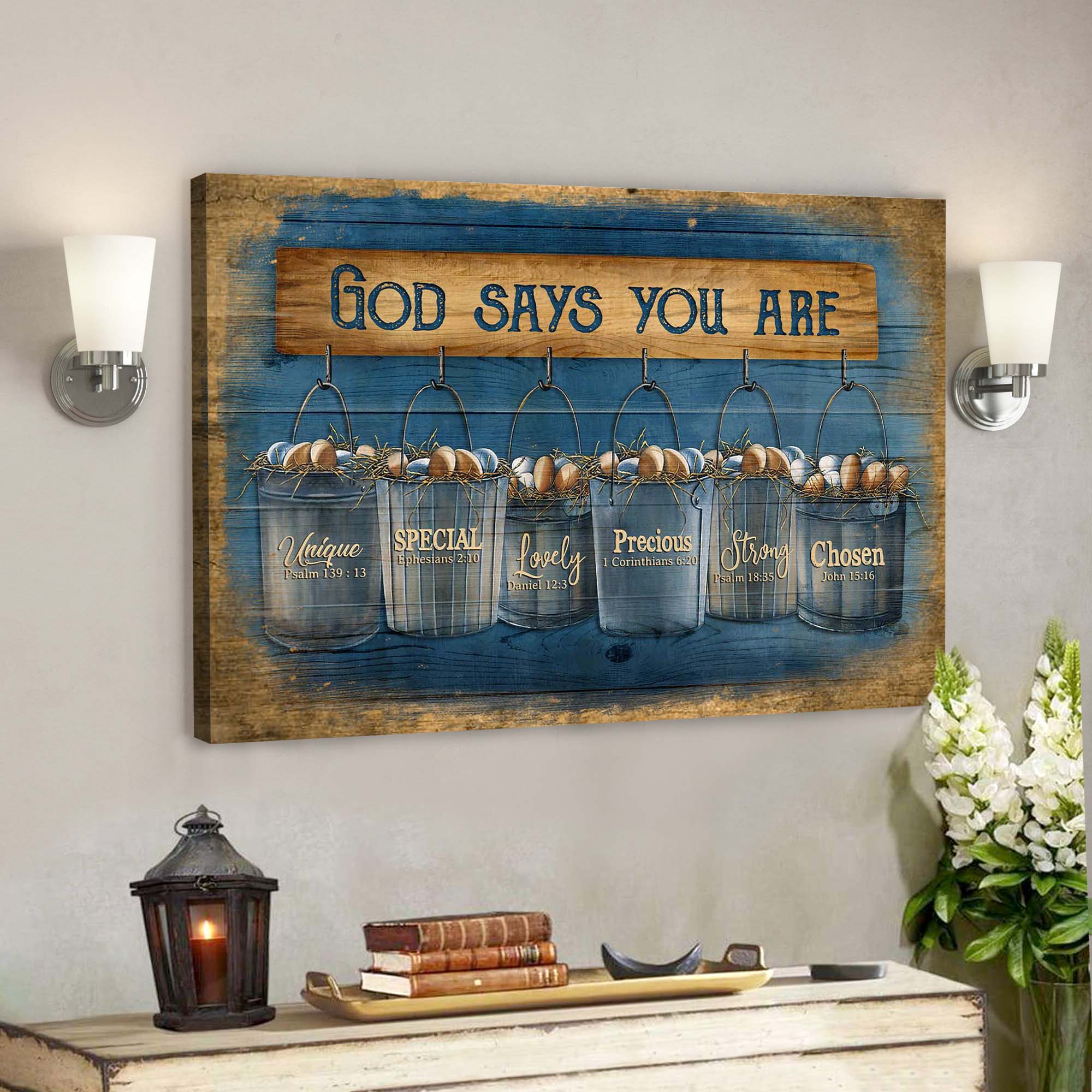 Eggs Canvas – God Says You Are Canvas Wall Art – Bible Verse Canvas – Scripture Canvas Wall Art