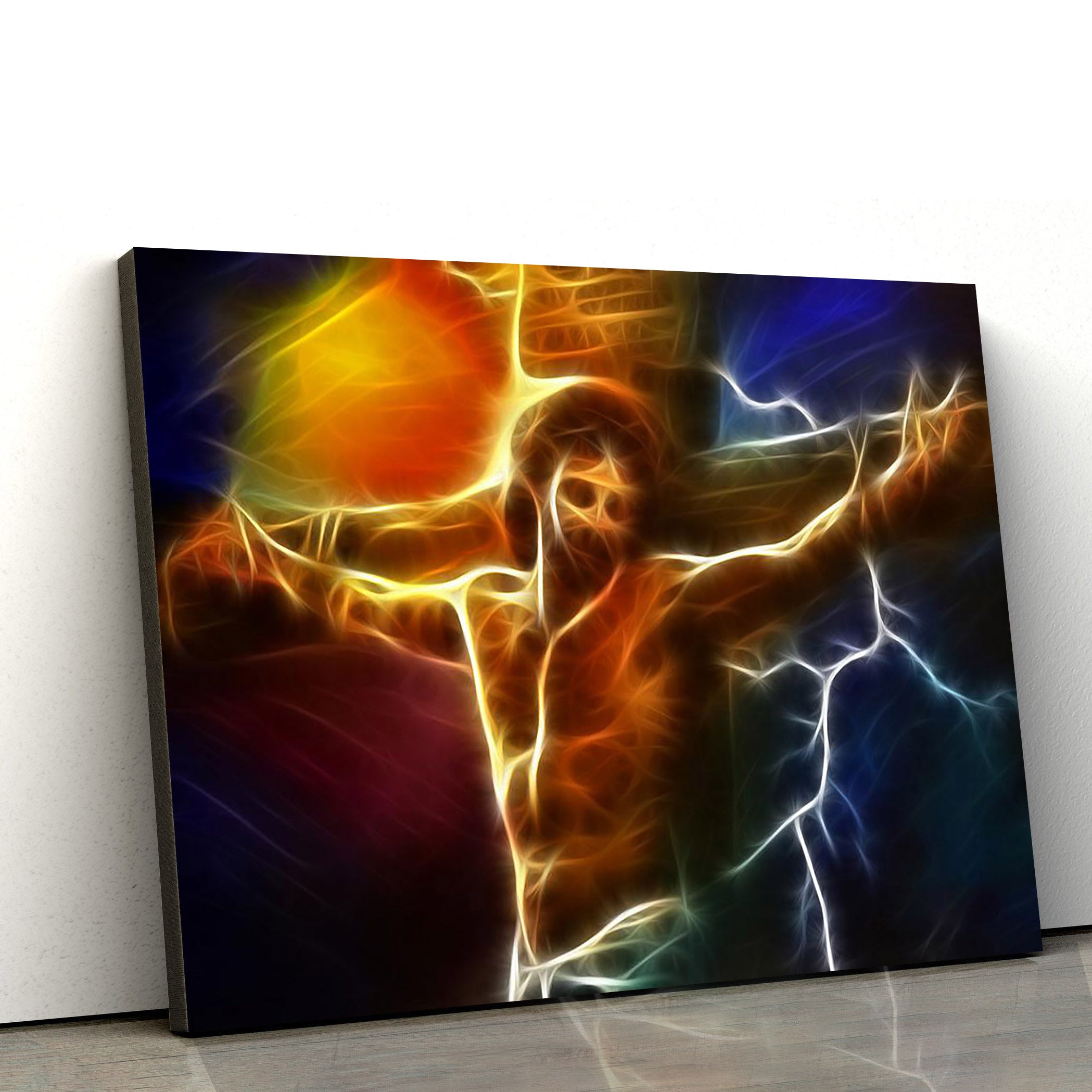 Electrifying Jesus Crucifixion Canvas Pictures – Jesus Canvas Wall Art – Christian Canvas Paintings