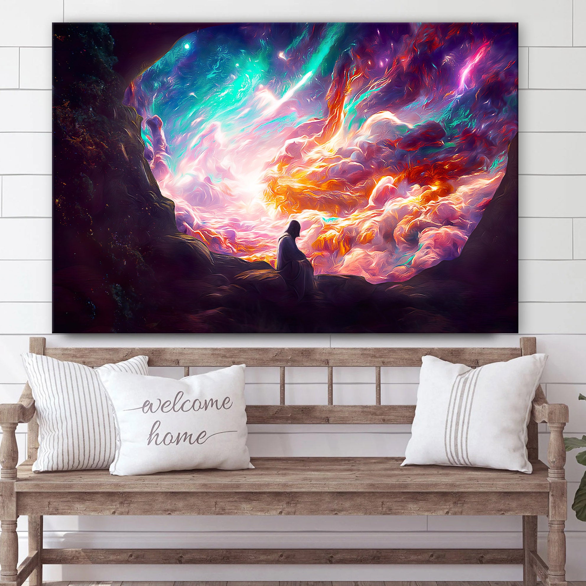 Elijah Meets God From The Cave 1st Kings 19 Religious Canvas Painting