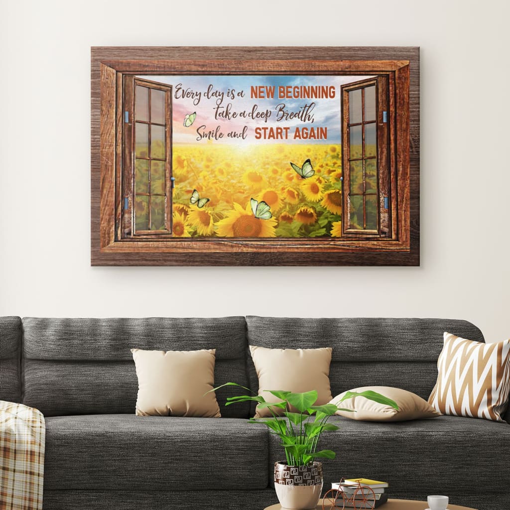 Every Day Is A New Beginning Canvas Wall Art – Christian Canvas – Faith Canvas