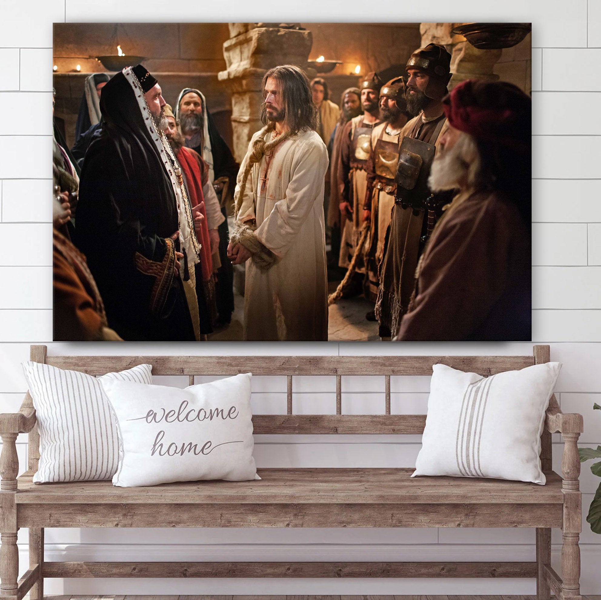 Examined Before Caiaphas And The Sanhedrin Canvas Wall Art – Easter Wall Art – Christian Canvas Wall Art