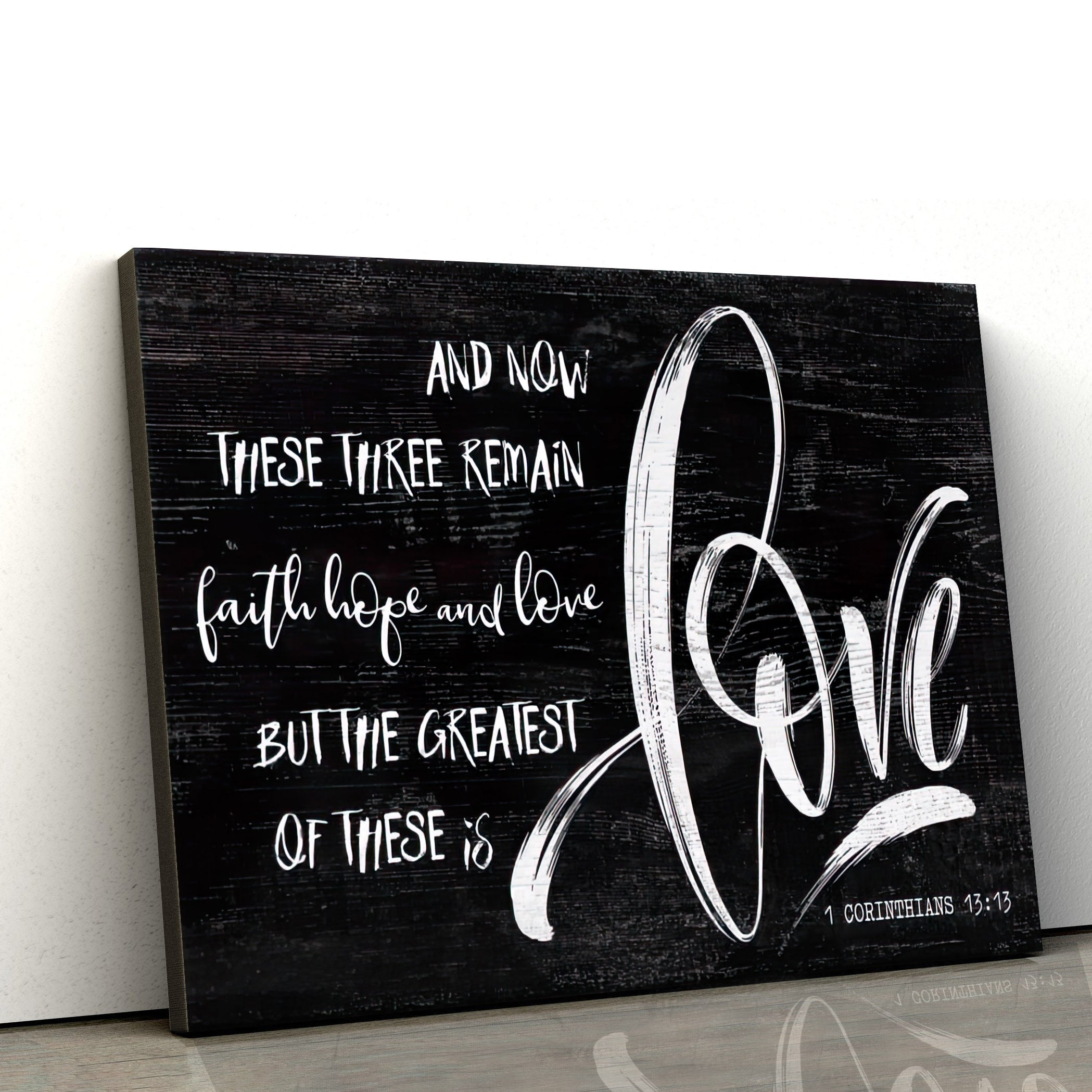 Faith Hope And Love Hanging Canvas – 1 Corinthians 13 13 Wall Art