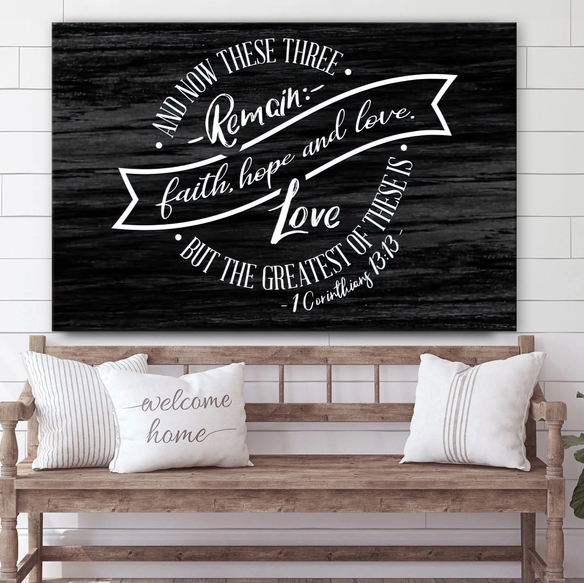 Faith Hope And Love Wall Art Canvas – 1 Corinthians 13 13 Hanging Decor #3